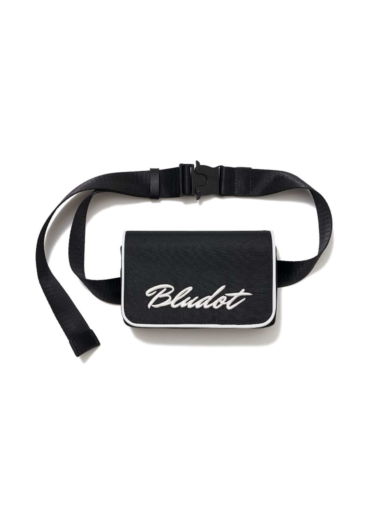블루닷(BLUDOT) 타이포 그래픽 자수 벨트백_BK