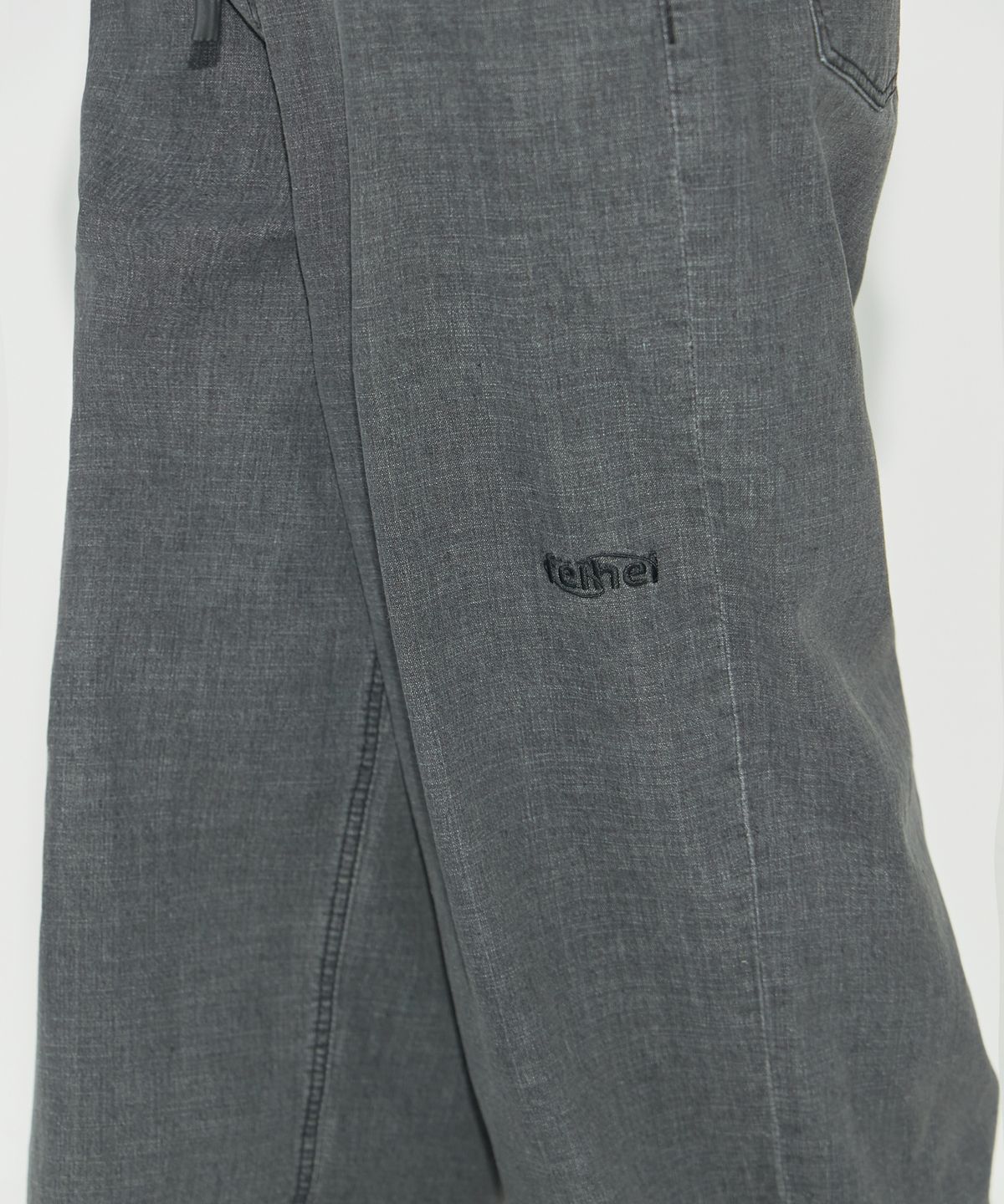 페이헤이(FEIHEI) (UX)STRING SLAP WIDE DENIM PANTS BLACK