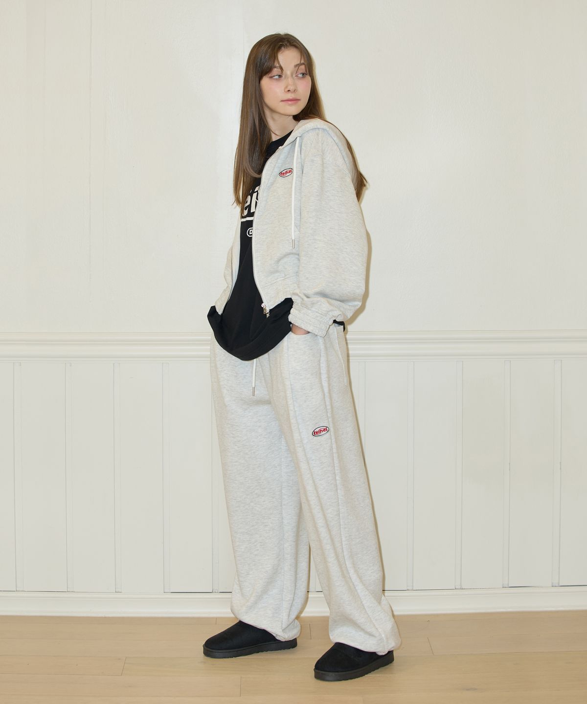 페이헤이(FEIHEI) (UX)ONE TUCK WIDE SWEAT PANTS L/GREY