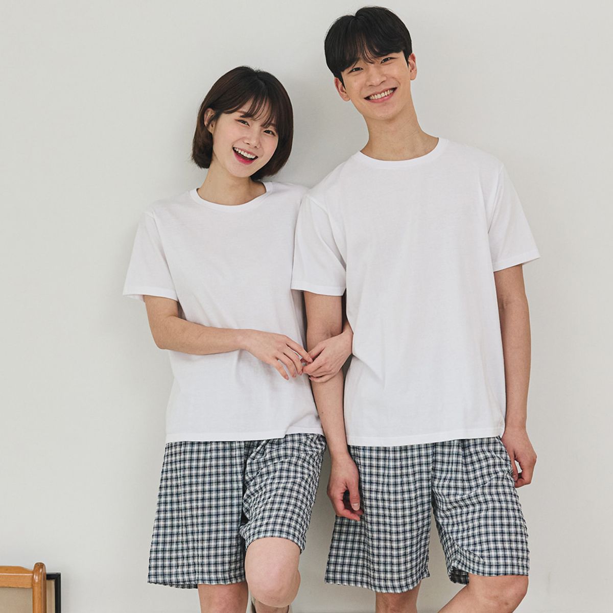 찌니야(JJNIYA) 리버플체크 공용 5부잠옷바지