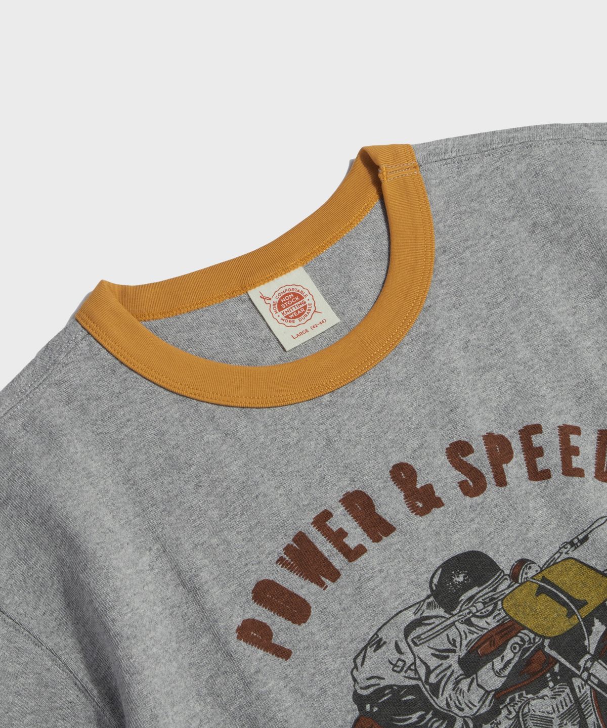브론슨(BRONSON) Retro Motorcycle Graphic Tee Grey