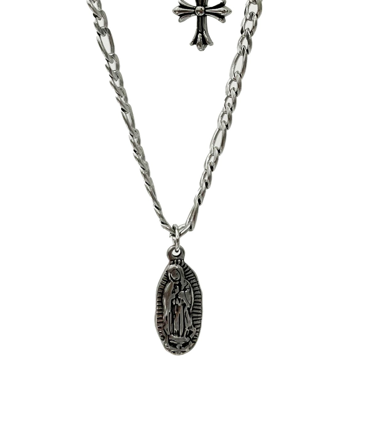 스케이터락(SK8ER ROCK) Surgical Steel Double Layered Necklace ((Steel))