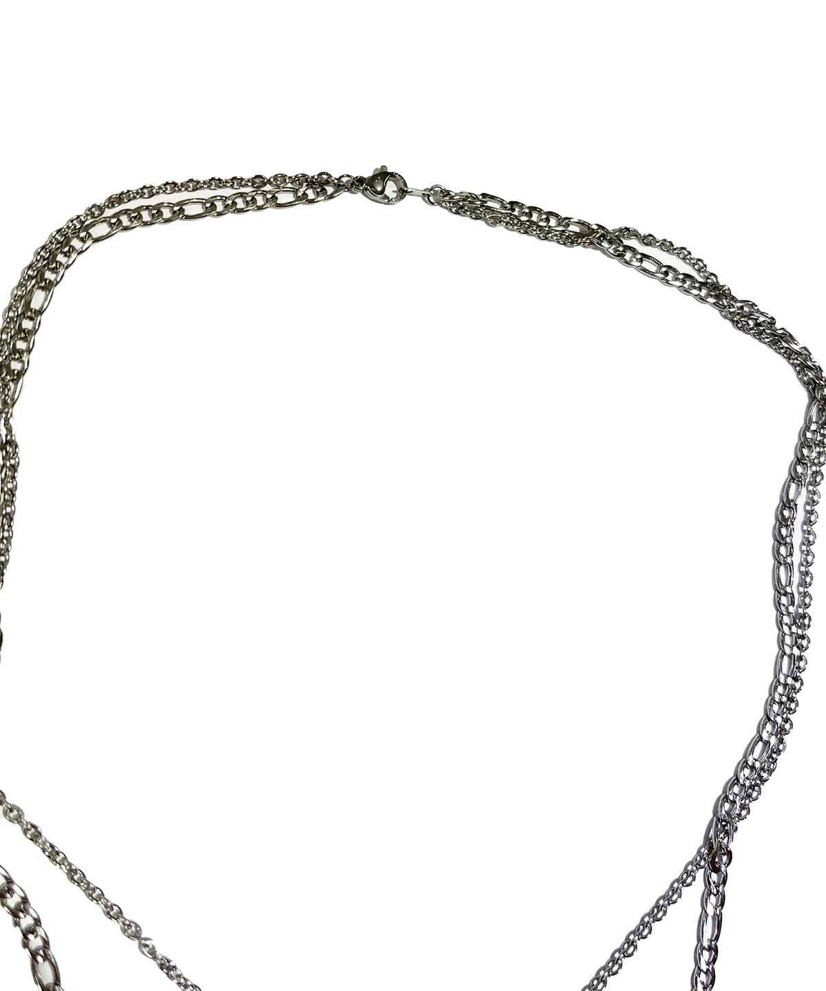 스케이터락(SK8ER ROCK) Surgical Steel Double Layered Necklace ((Steel))