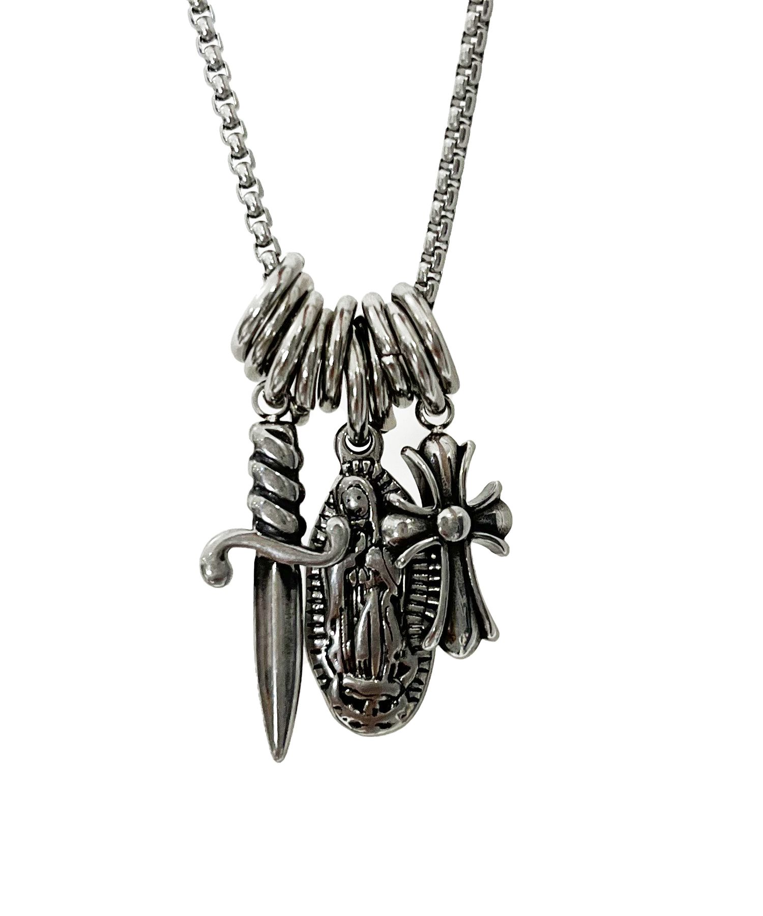 ネックレス・チョーカー SK8ER ROCK Three Pendant ORing Surgical Steel Necklace Steel MUSINSA公式 | SK8ER ROCK Three Pendant O-Ring Surgical Steel