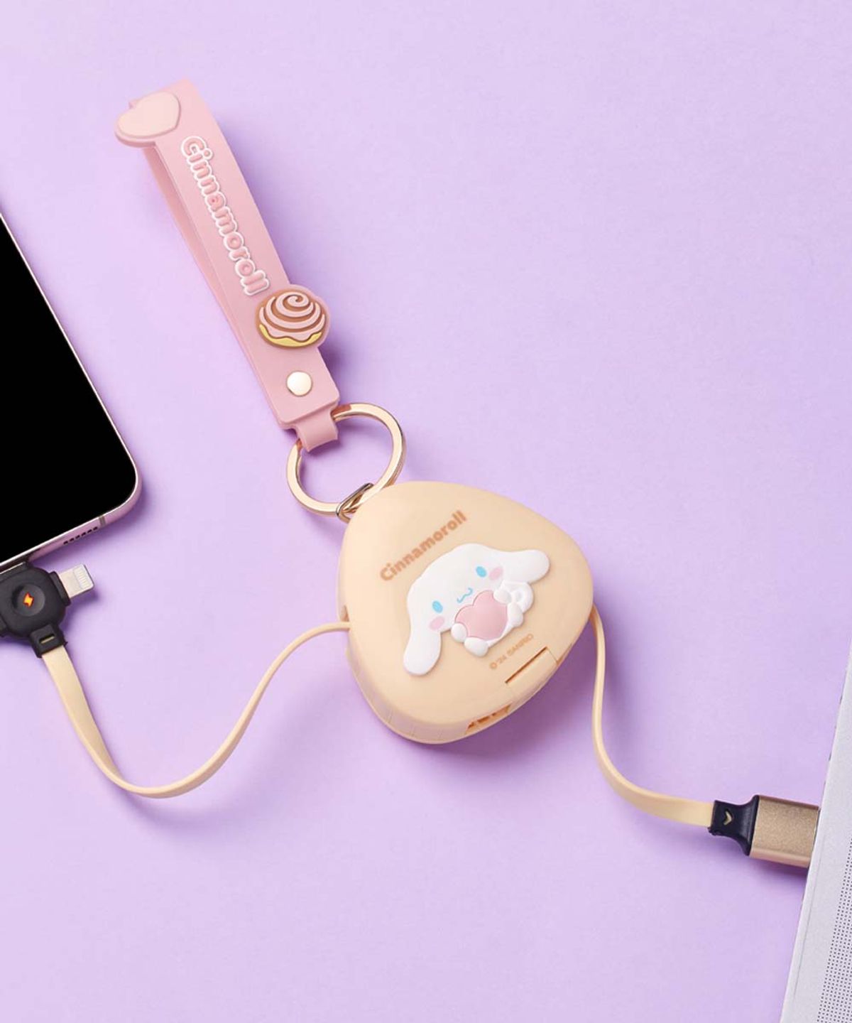 팬지(PANSY) 산리오 시나모롤 쿠로미 3in1 릴케이블 멀티 고속 충전 데이터 갤럭시 아이폰 USB C타입 5핀