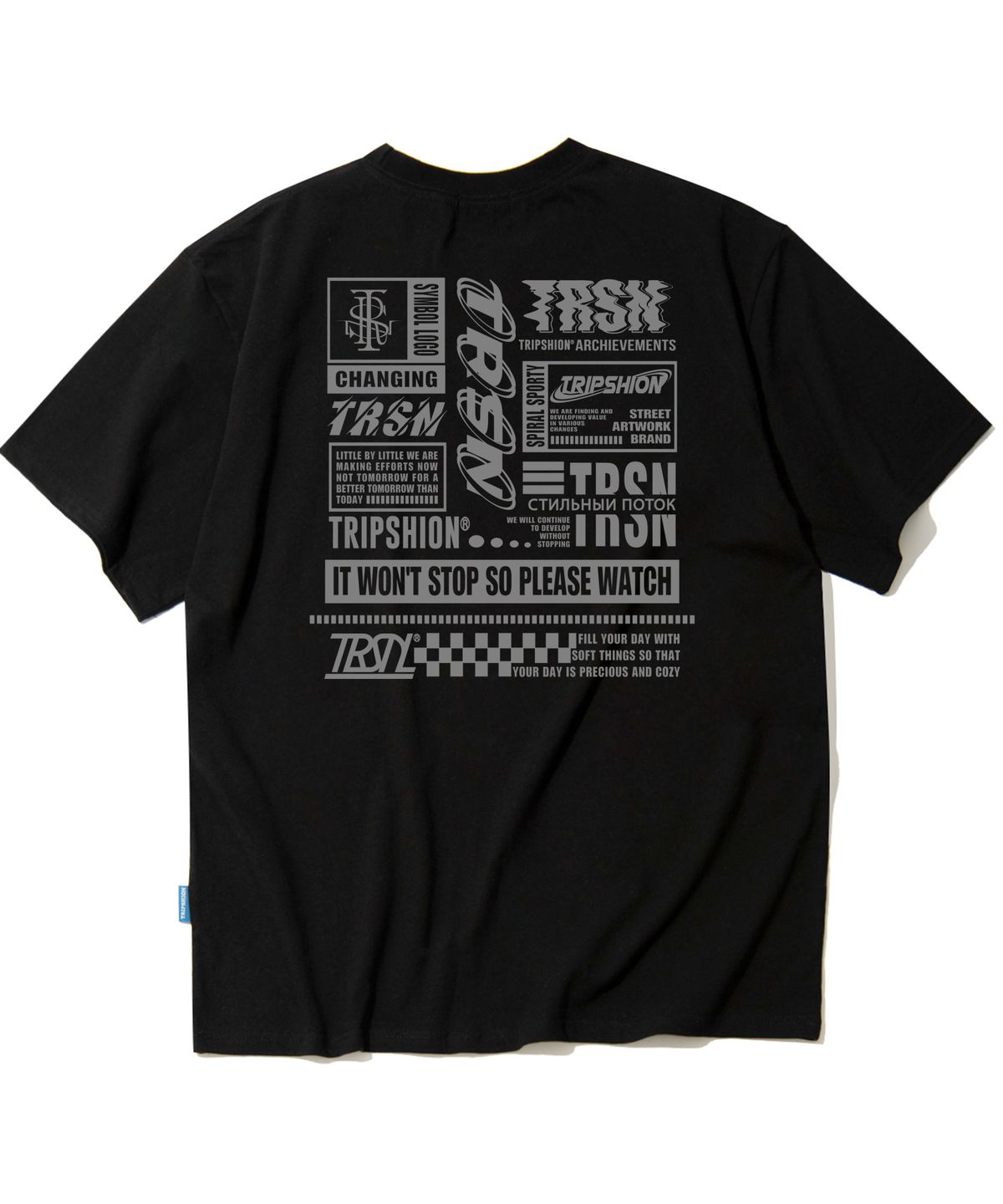 트립션(TRIPSHION) Big Logo Compil 그래픽 티셔츠 - 8 컬러