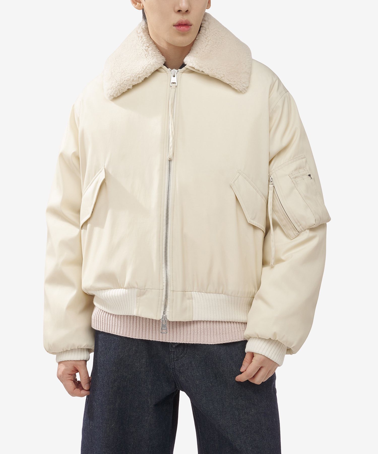 MUSINSA公式 | AMI オーバーサイズボンバージャケット - アイボリー