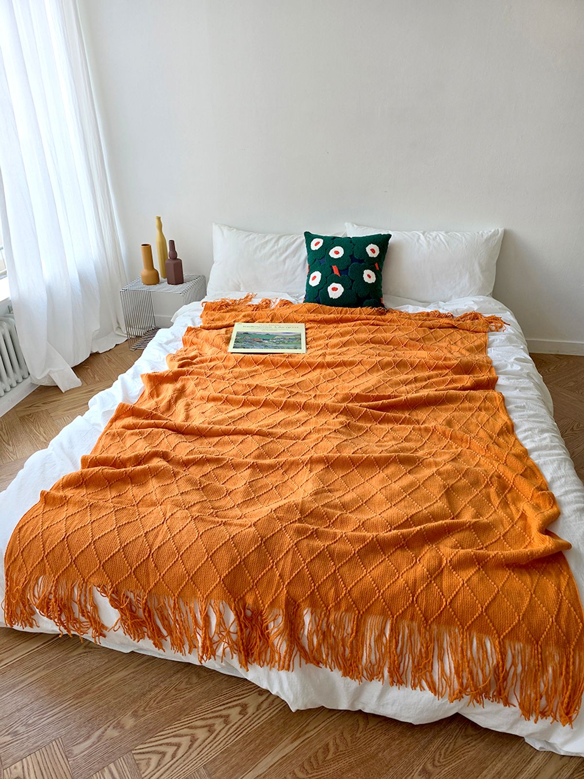 블랑쉬하우스(BLANCHE HOUSE) 오렌지 지그재그 클래식 블랭킷 130x220