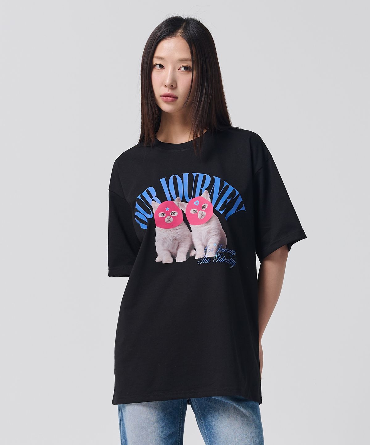 오언더알(OUNDERR) MASK TWIN CAT 20수 오버핏 반팔티셔츠 9COLOR