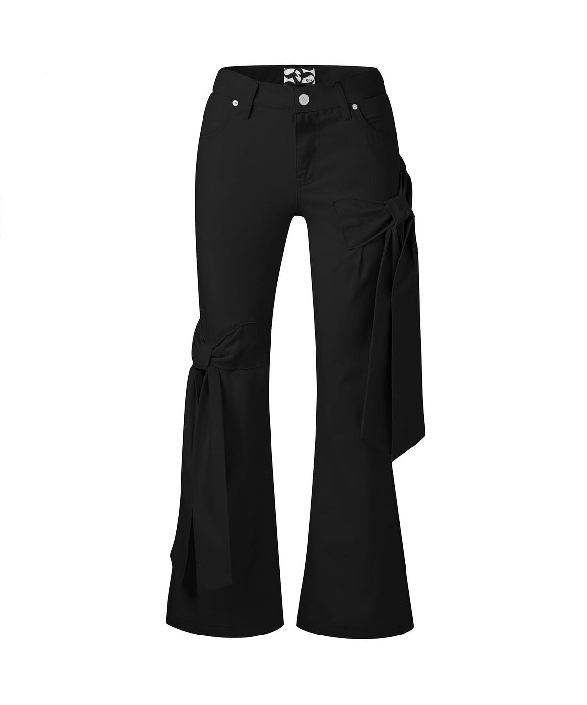 길라아카이브(GILAARCHIVE) RIBBON BOOTSCUT PANTS_BK