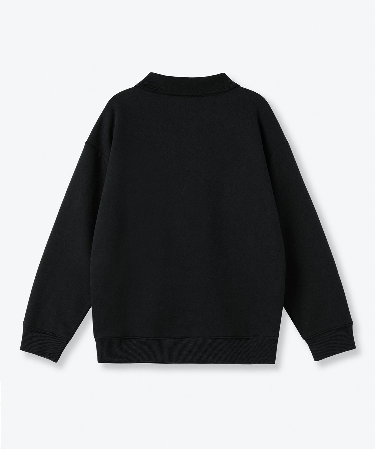 무신사 스탠다드 키즈(MUSINSA STANDARD KIDS) 기모 오버사이즈 칼라드 스웨트셔츠 [블랙]