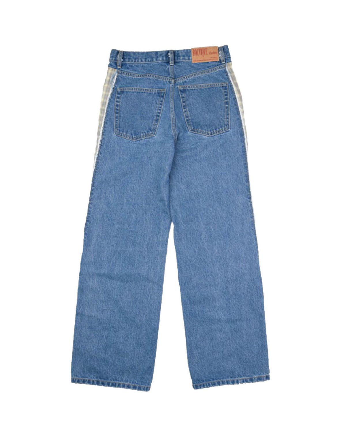 더뮤지엄비지터(THEMUSEUMVISITOR) SIDE PANEL DENIM PANTS (BLUE)