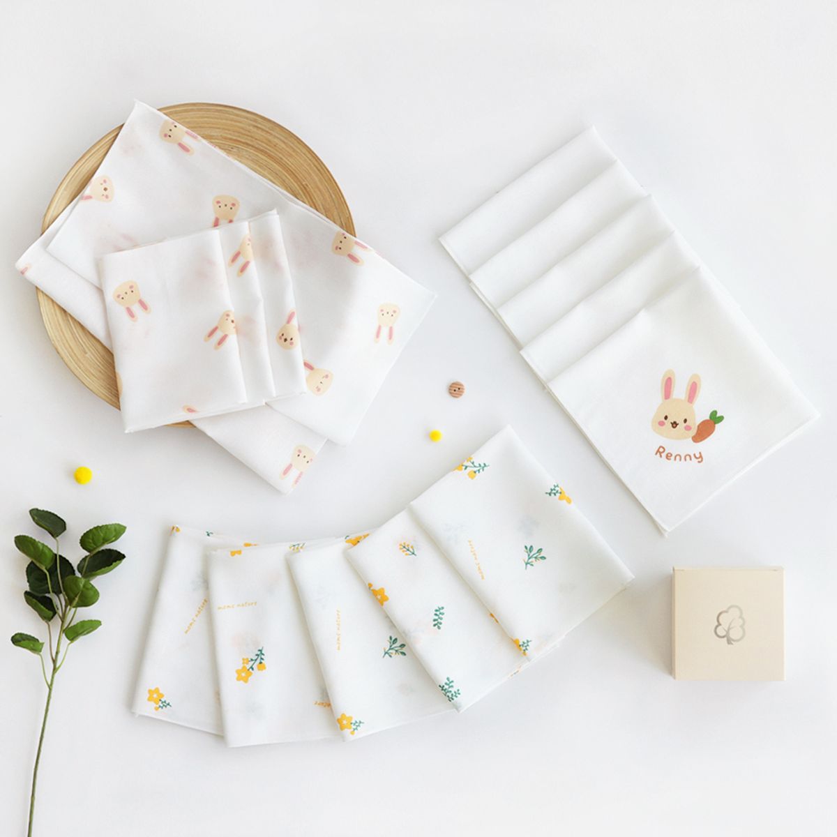 맘스네이처(MOMSNATURE) 대나무 손수건 15매입(BOX포장)