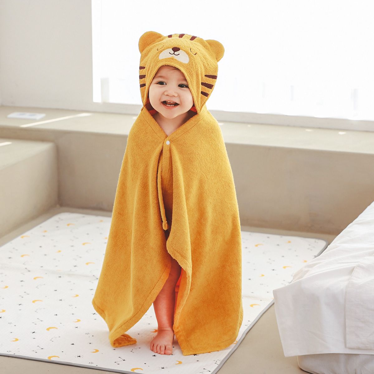 맘스네이처(MOMSNATURE) 대나무 후드 아기 목욕가운