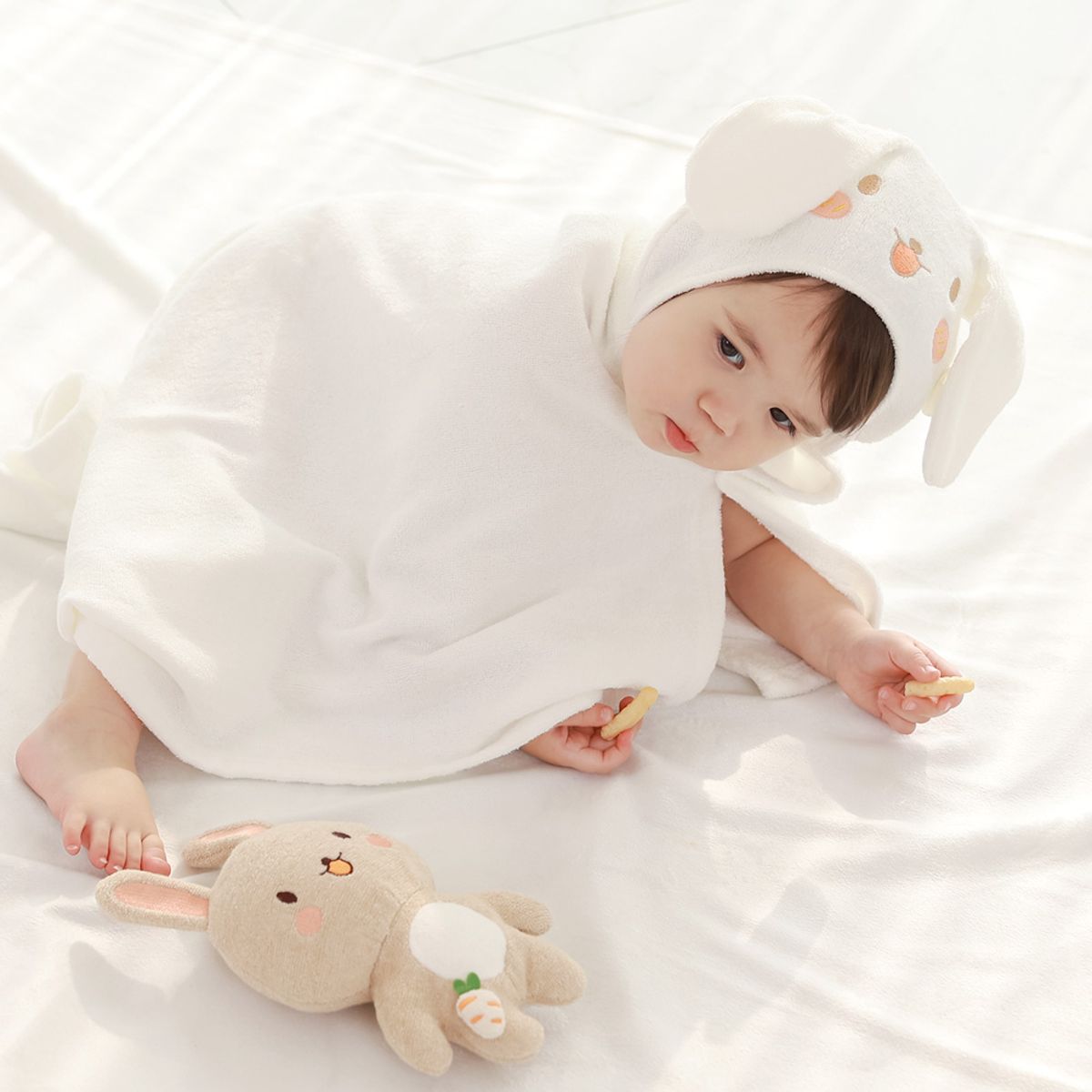 맘스네이처(MOMSNATURE) 대나무 후드 아기 목욕가운