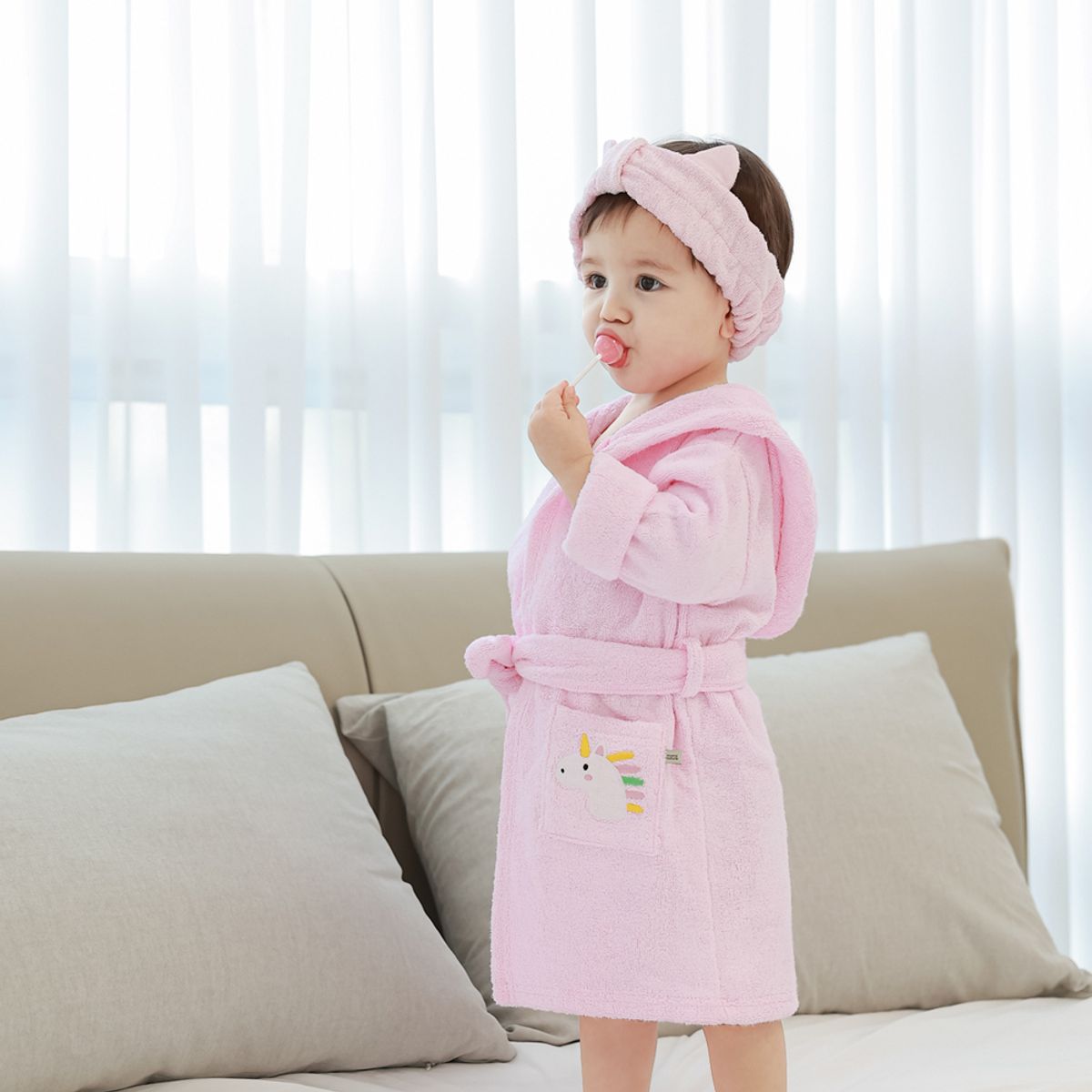 맘스네이처(MOMSNATURE) 밤부 아기 신생아 비치 목욕가운
