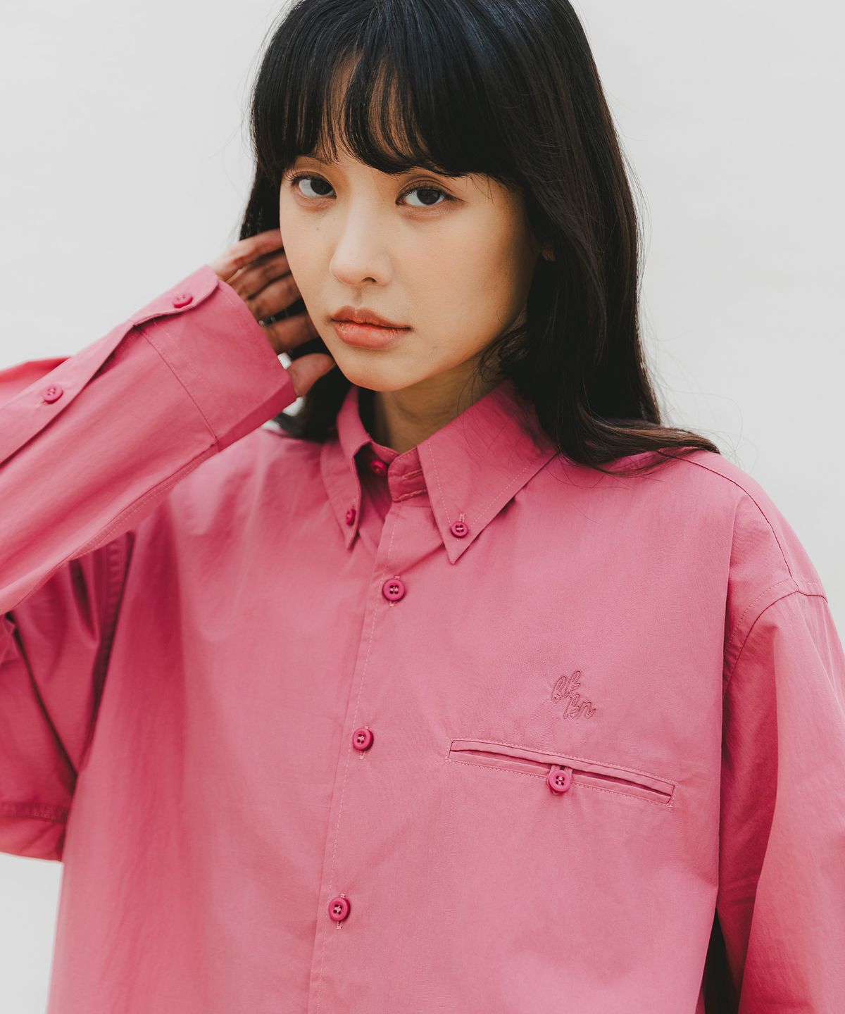 바켄(BAKKEN) 포켓 버튼 페이퍼 셔츠 BK8921_레드퍼플