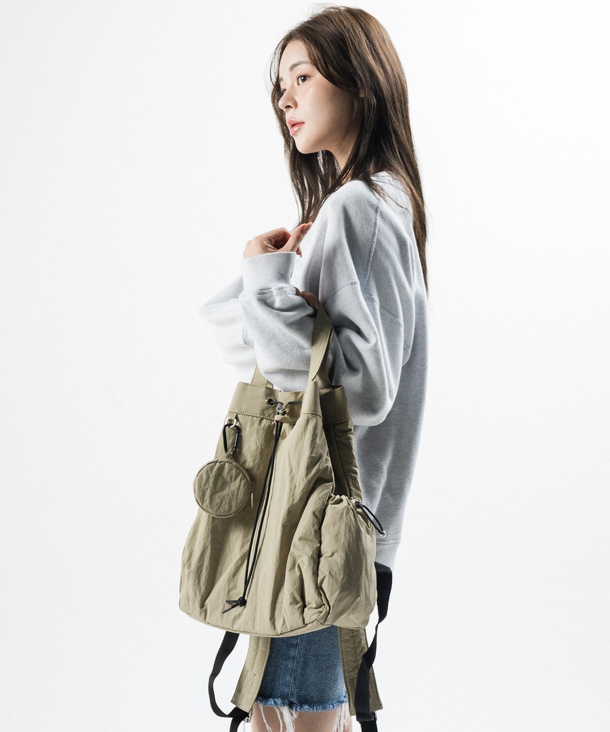 르마인(LEMINE) 스트링 토트앤백팩(베이지)