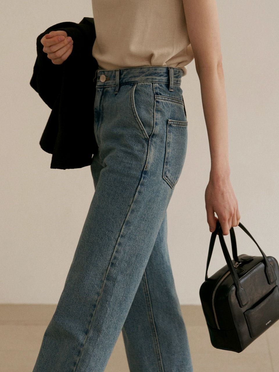MUSINSA公式 | DEMERIEL Cayley Boston Bag Leather Black