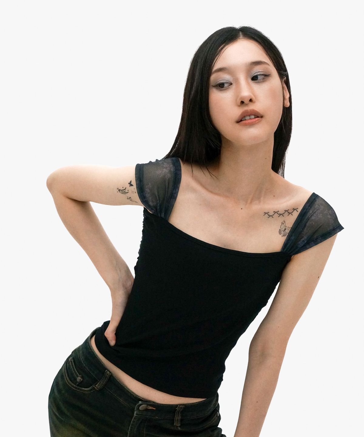 미미몽드(MIMI MONDE) 페어리 베이비 탑(블랙)