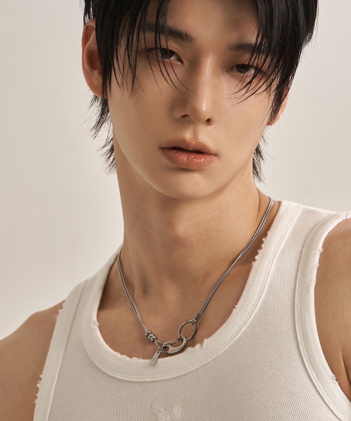 랜 아카이브(LANARCHIVE) [1024] 더블 스네이크 체인 버클 목걸이
