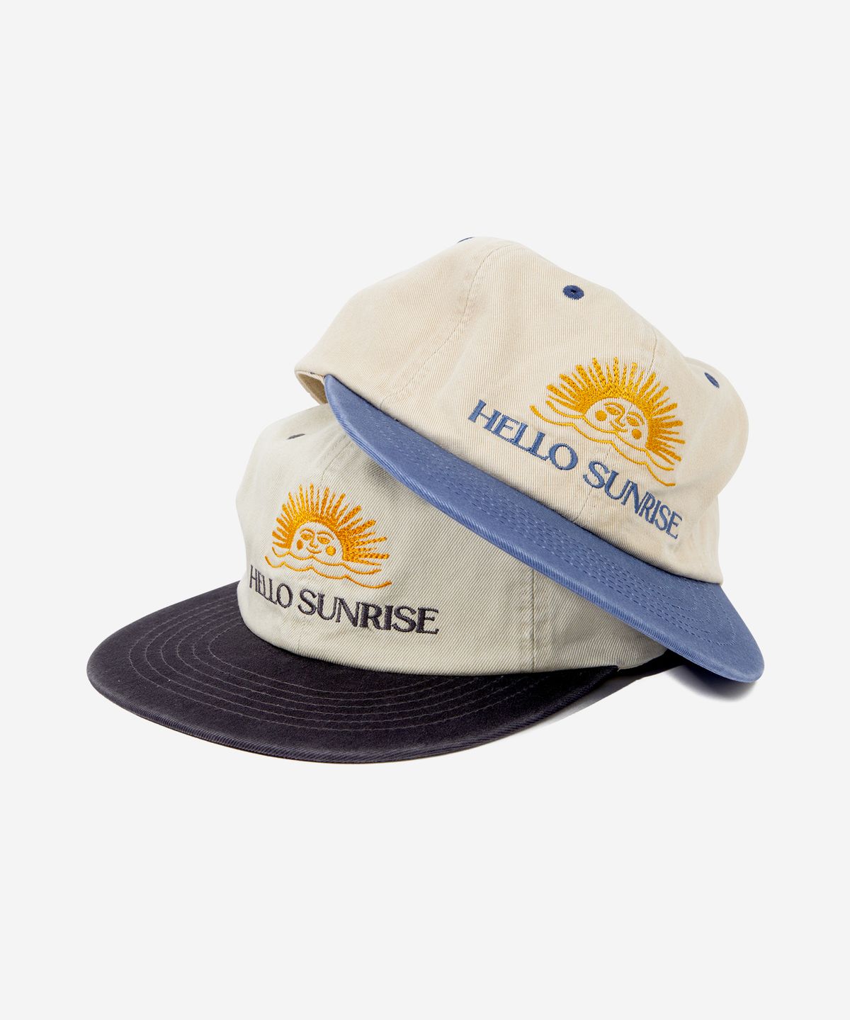 헬로 선라이즈(HELLO SUNRISE) Two Tone Washed OG Logo 6Panel Cap_Beige & Vintage Blue