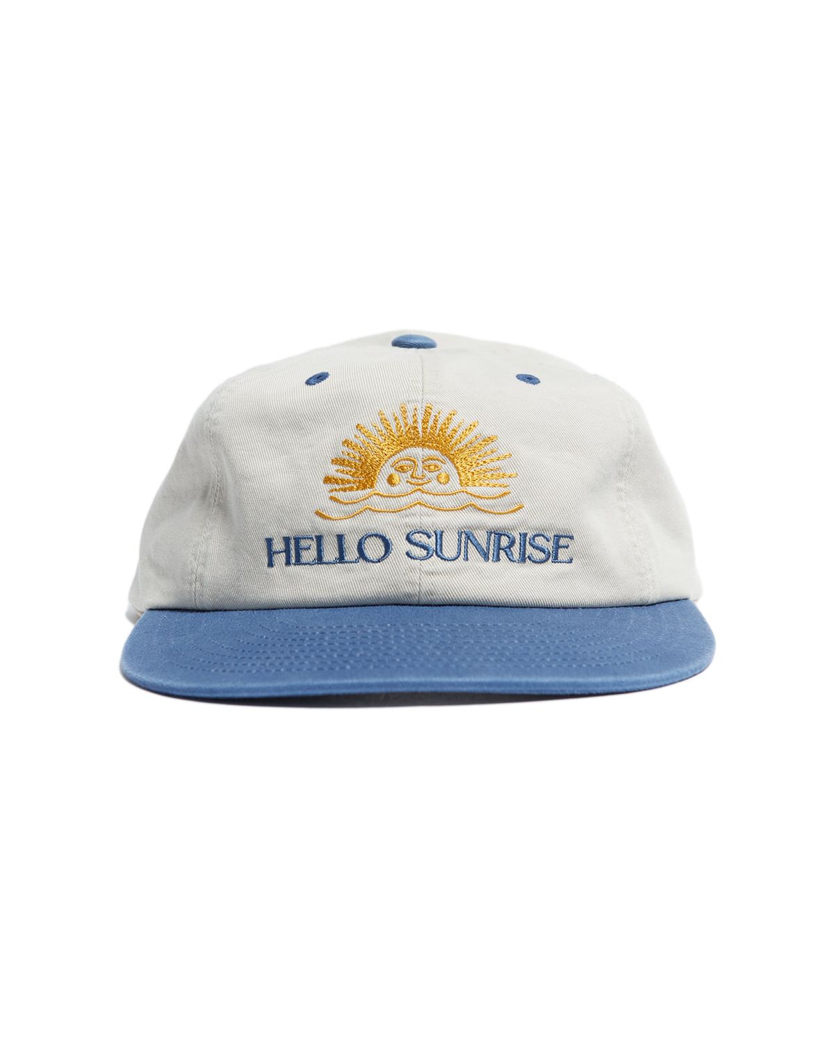 헬로 선라이즈(HELLO SUNRISE) Two Tone Washed OG Logo 6Panel Cap_Beige & Vintage Blue