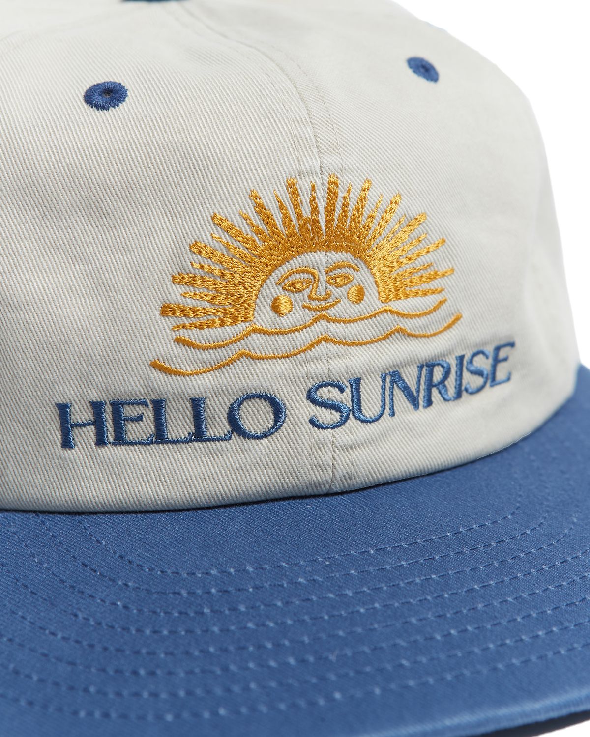 헬로 선라이즈(HELLO SUNRISE) Two Tone Washed OG Logo 6Panel Cap_Beige & Vintage Blue