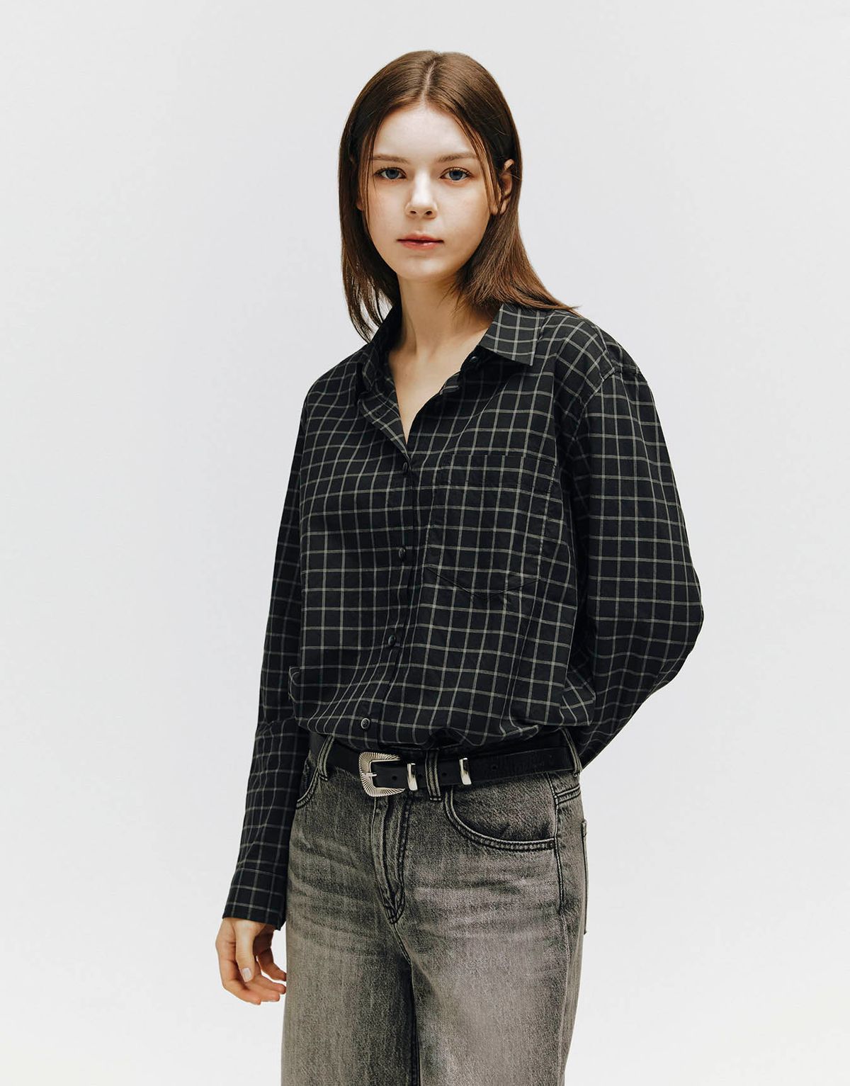 지오다노(GIORDANO) 루즈핏 커버업 체크 셔츠 344900 [3color]