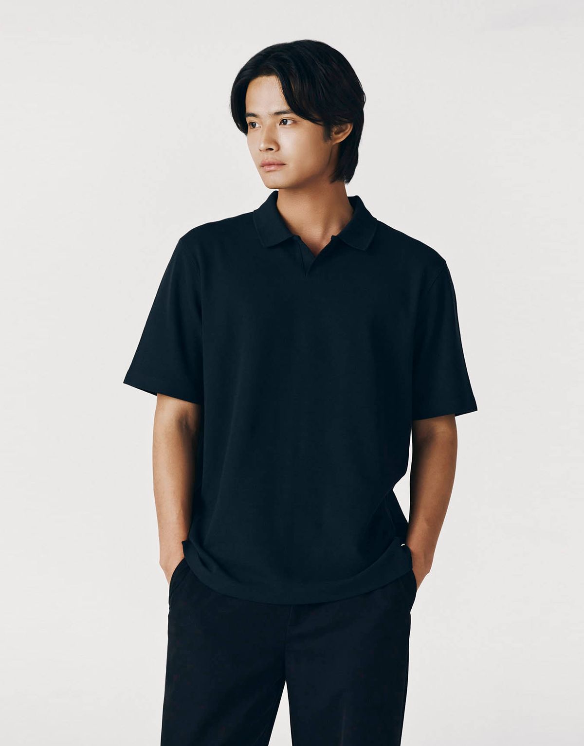 지오다노(GIORDANO) 텍스처 슬릿넥 폴로 반팔 카라티 014901 [6color]