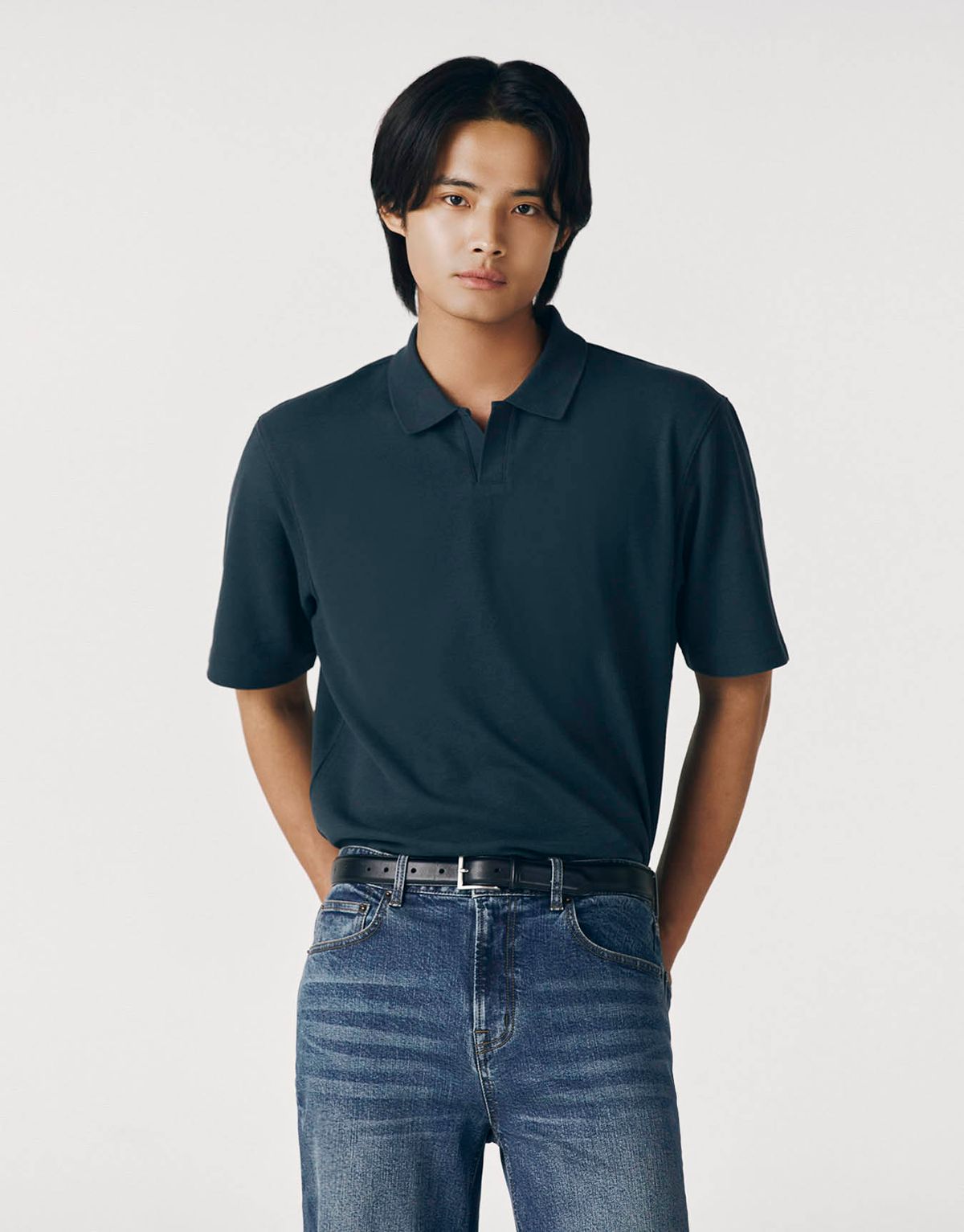 지오다노(GIORDANO) 텍스처 슬릿넥 폴로 반팔 카라티 014901 [6color]