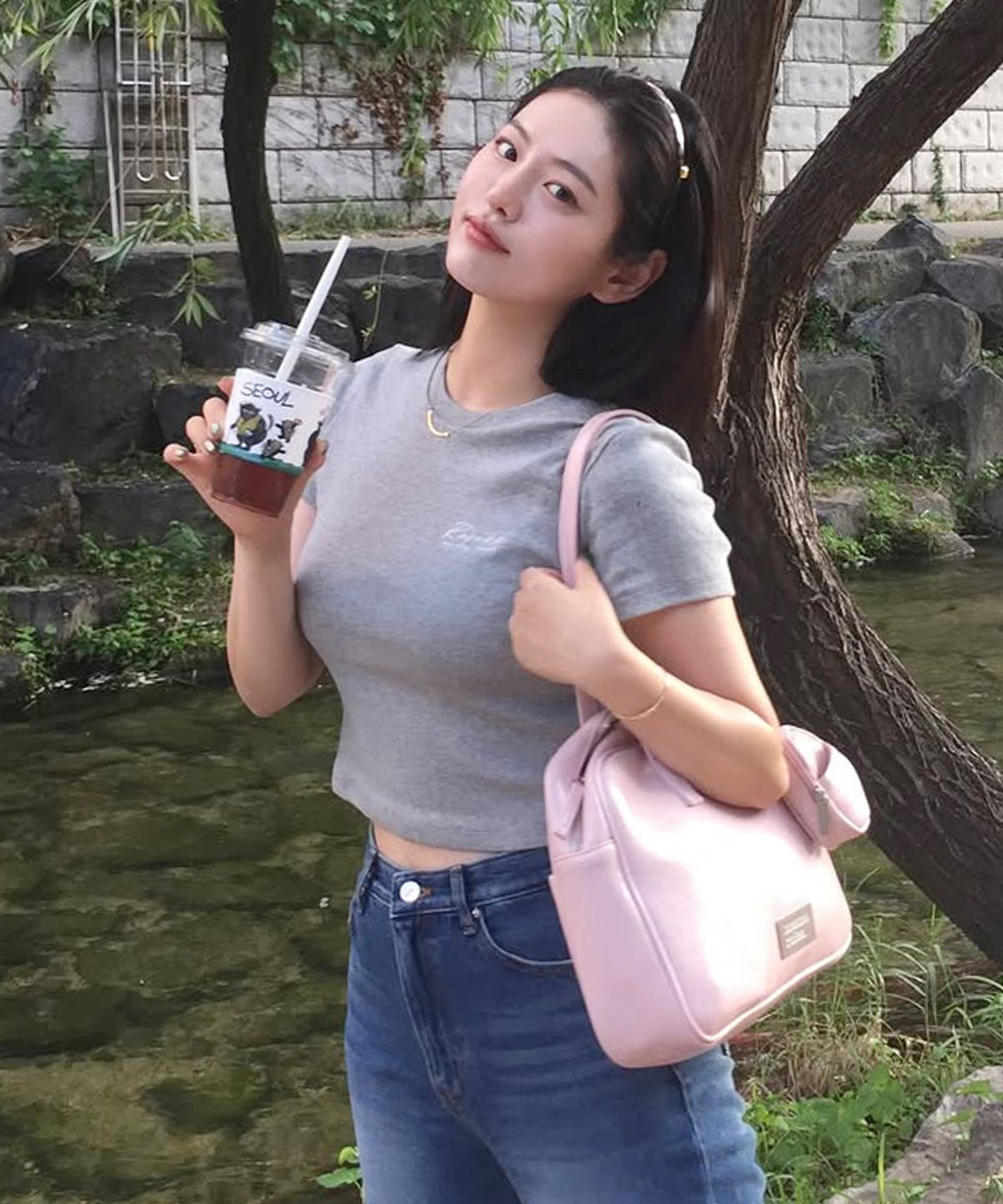 마스마룰즈(MASMARULEZ) 304 leather pouch shoulder bag _ Pink