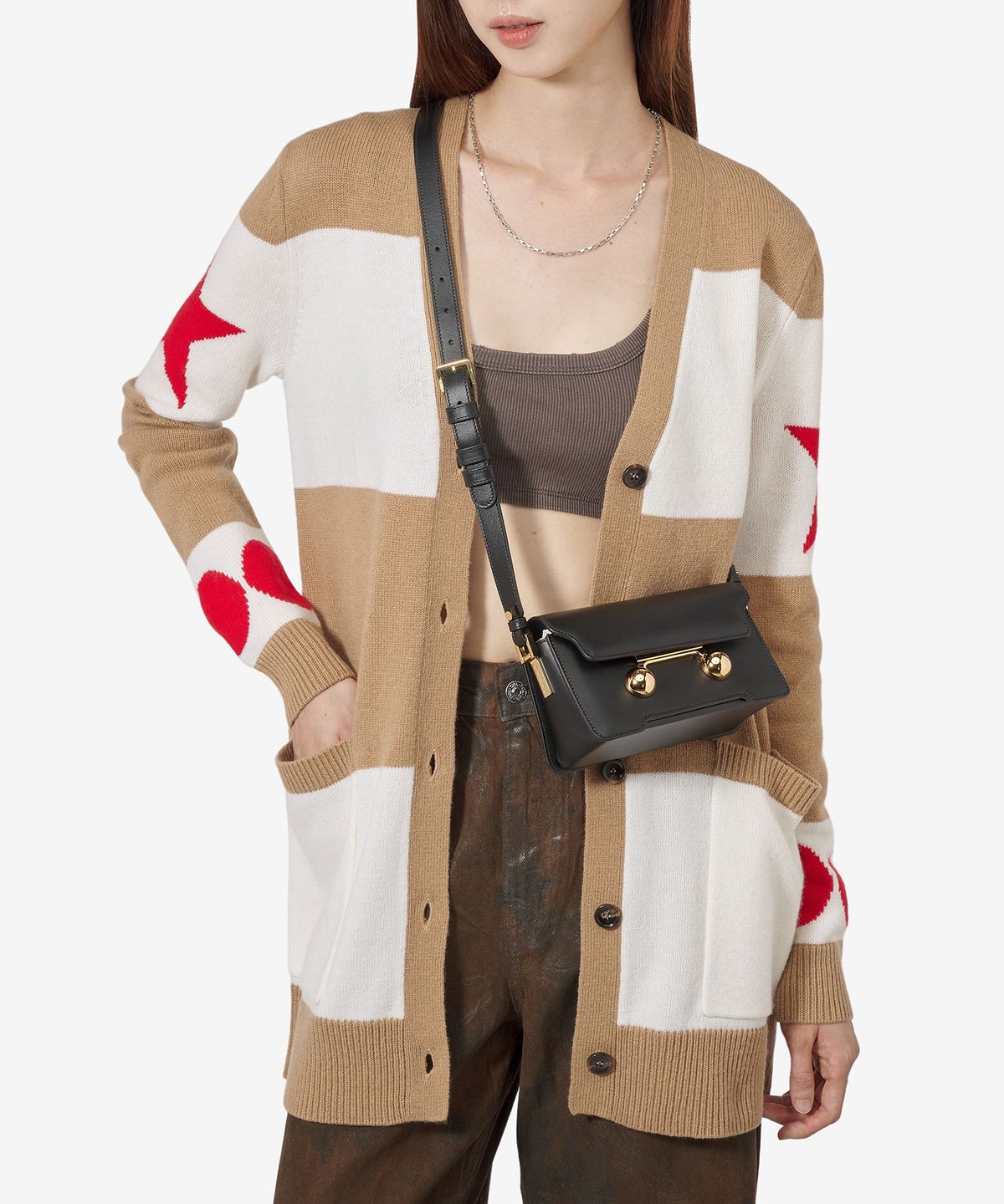 마르니(MARNI) 미니 트렁카루 숄더백 - 블랙 / SBMP0193U0P694800N99