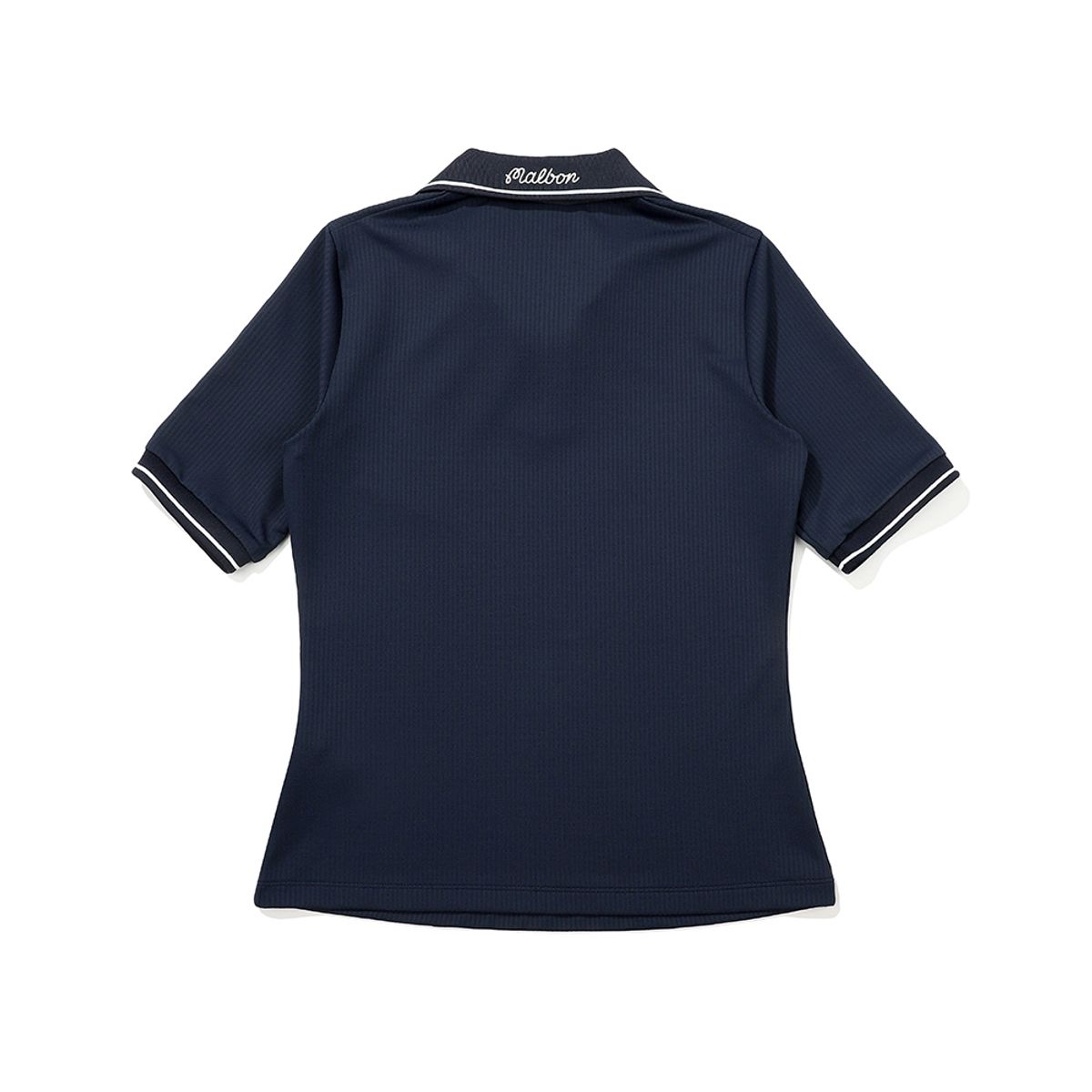 말본 골프(MALBON GOLF) 립 조직 M로고 카라 티셔츠 NAVY (WOMAN)