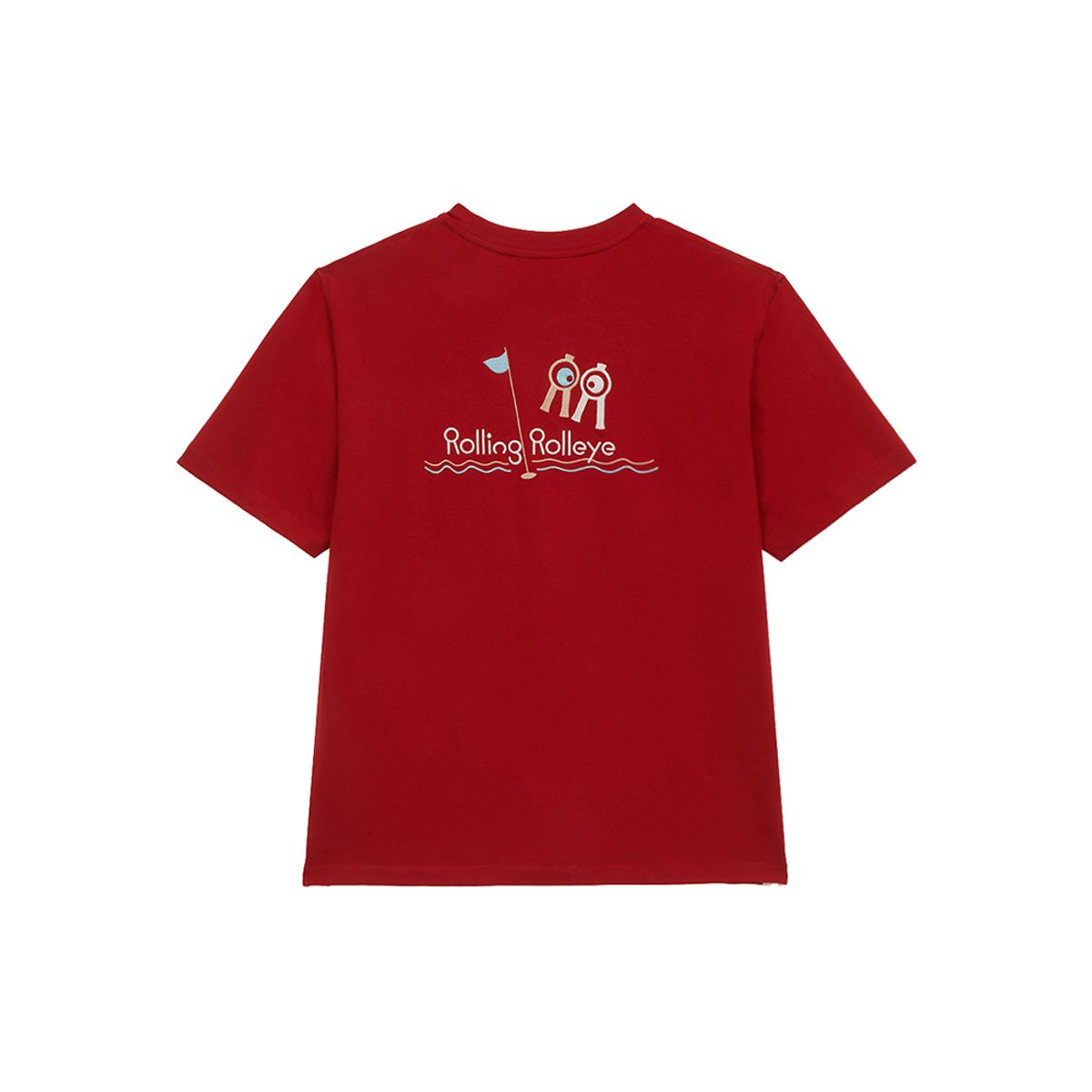 롤링롤라이(ROLLINGROLLEYE) 롤롤 플래그 딥레드 스크린 티셔츠 Roll Roll Flag Deep Red Screen T-shirt