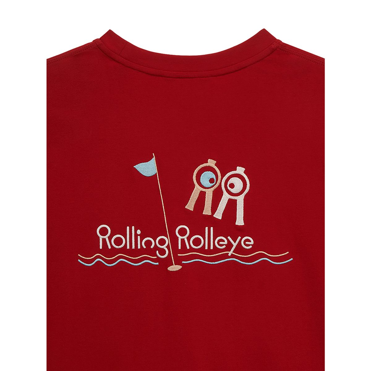 롤링롤라이(ROLLINGROLLEYE) 롤롤 플래그 딥레드 스크린 티셔츠 Roll Roll Flag Deep Red Screen T-shirt