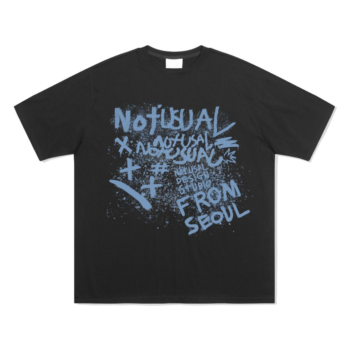 낫유즈얼(NOTUSUAL) 그런지페인팅 반팔티 [BLACK]