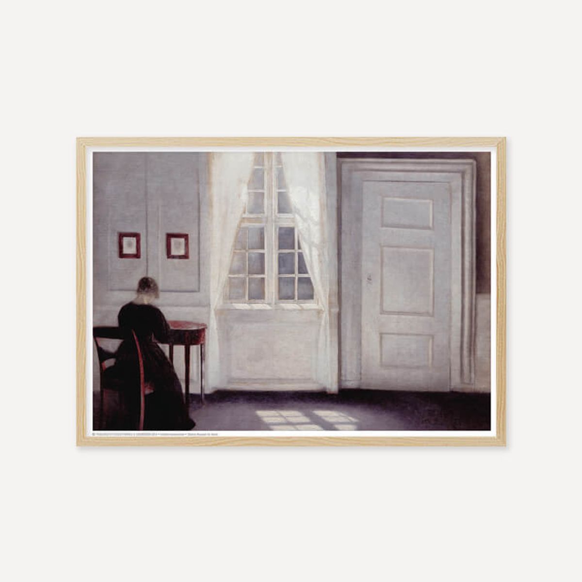 그릿시즌(GREET SEASON) 빌헬름 함메르쇠이 Interior in Strandgade, Sunlight on the Floor, 1901 (액자 포함)