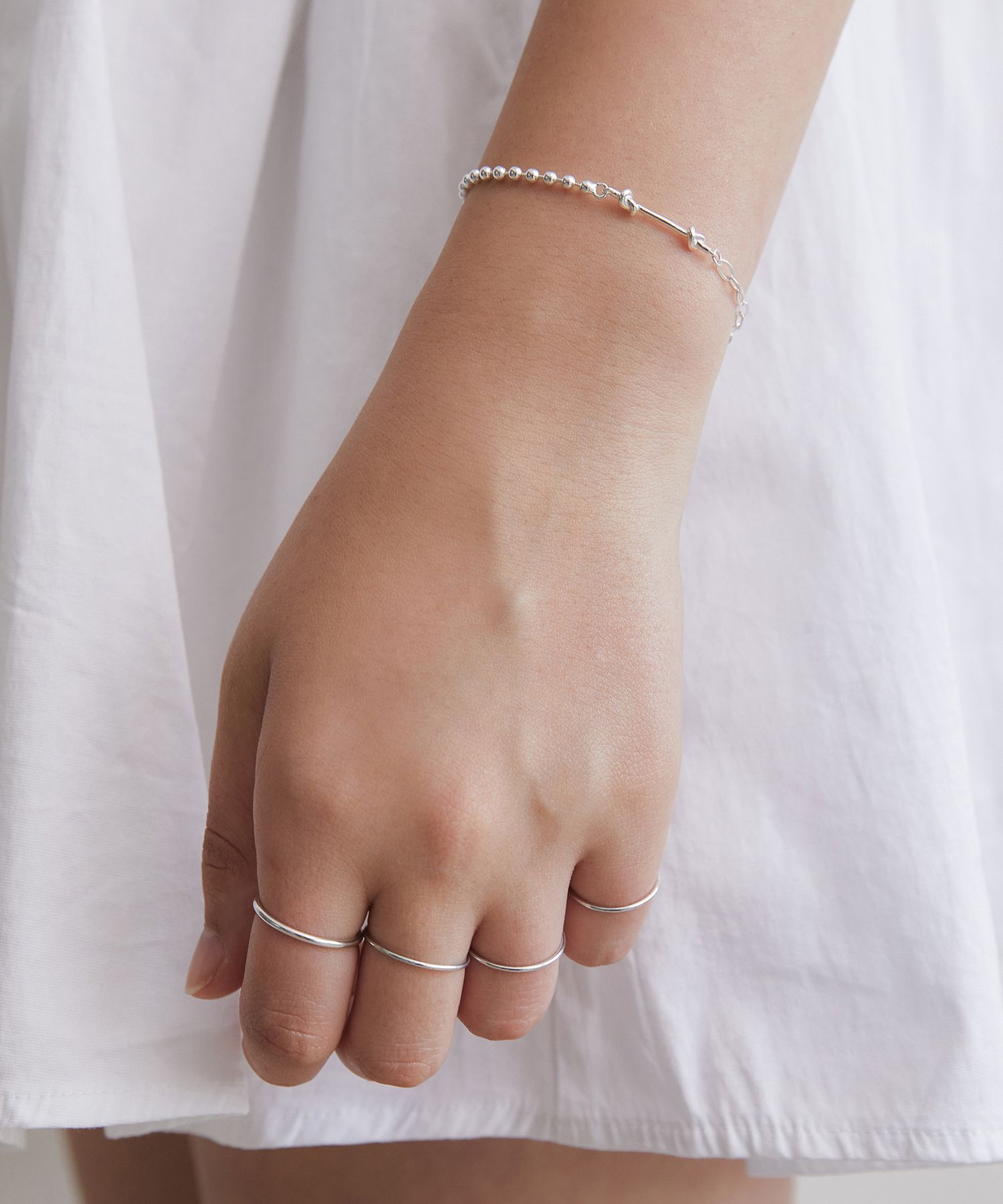 ☆TATIANA☆ Silver 925 Simply Box Chain Bracelet BR2191 925 Sterling Silver Beaded Station Bracelet @ $125. Shop