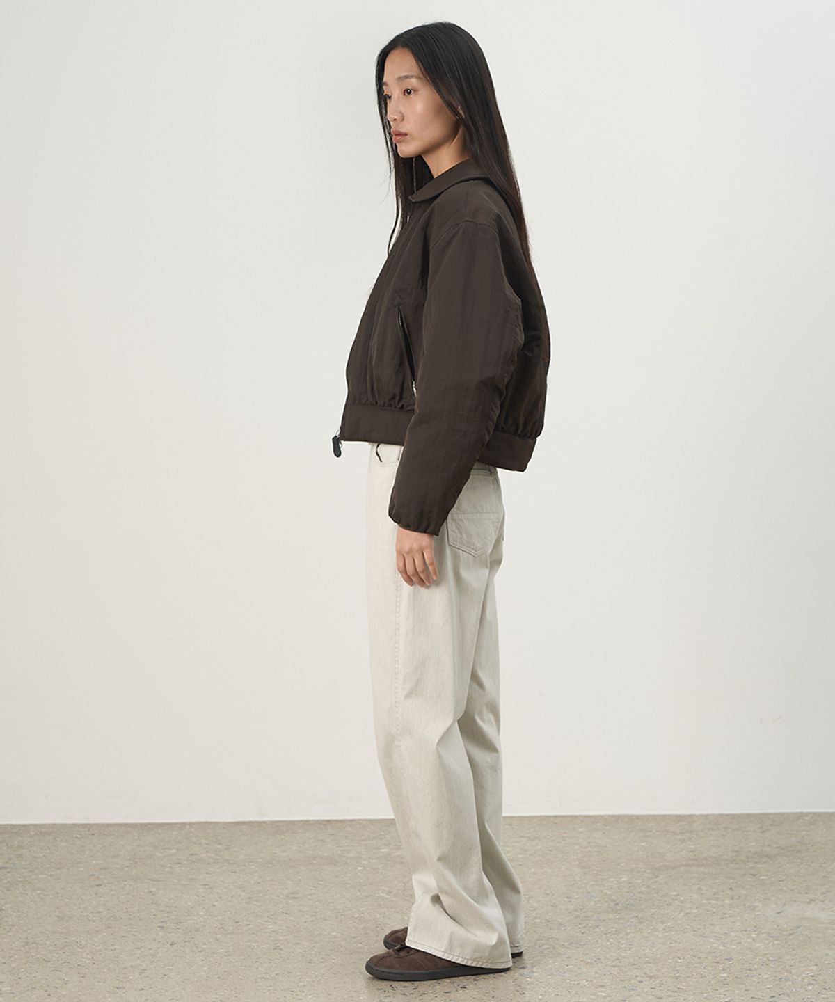 러프사이드 화이트라벨(ROUGH SIDE WHITE LABEL) Breeze Bomber Jumper Dark Umber