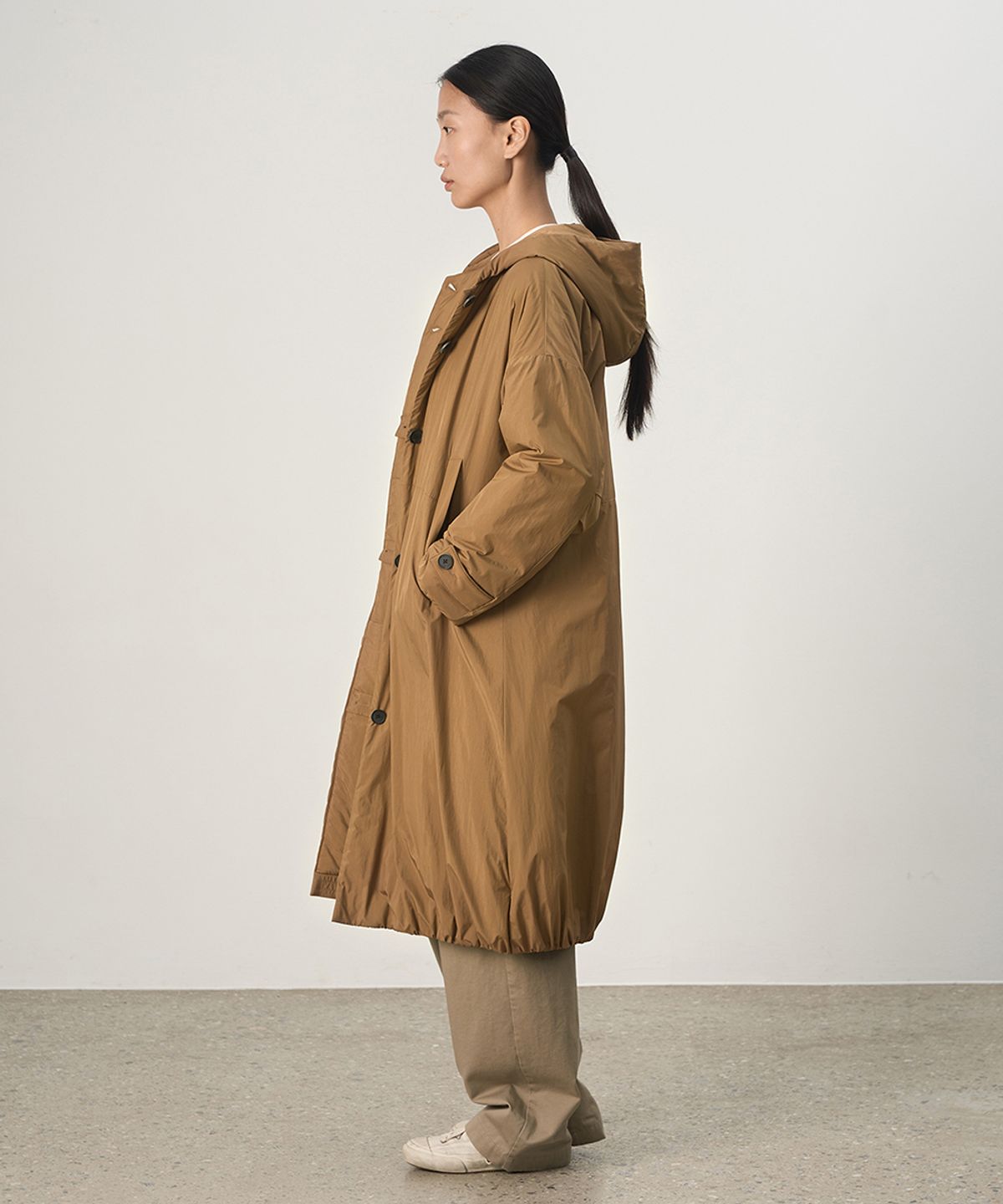 러프사이드 화이트라벨(ROUGH SIDE WHITE LABEL) Under Puff Coat Camel
