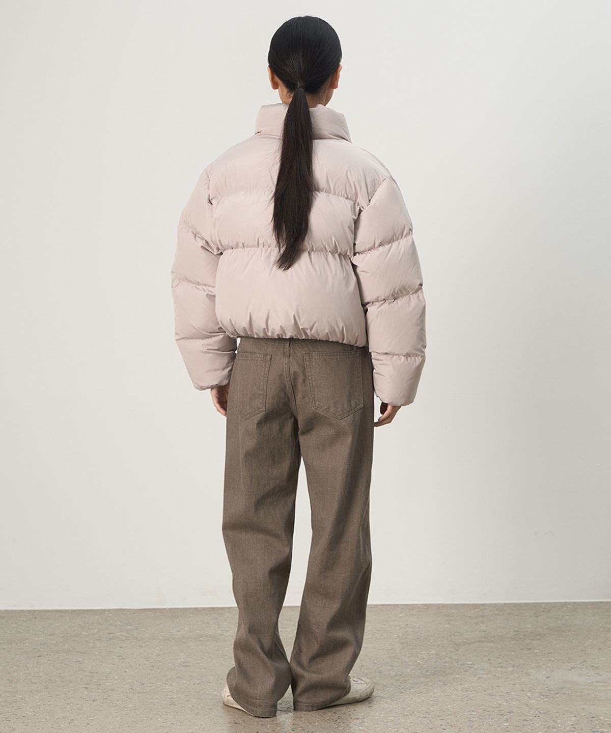 러프사이드 화이트라벨(ROUGH SIDE WHITE LABEL) Puffer Down Jumper Oatmeal