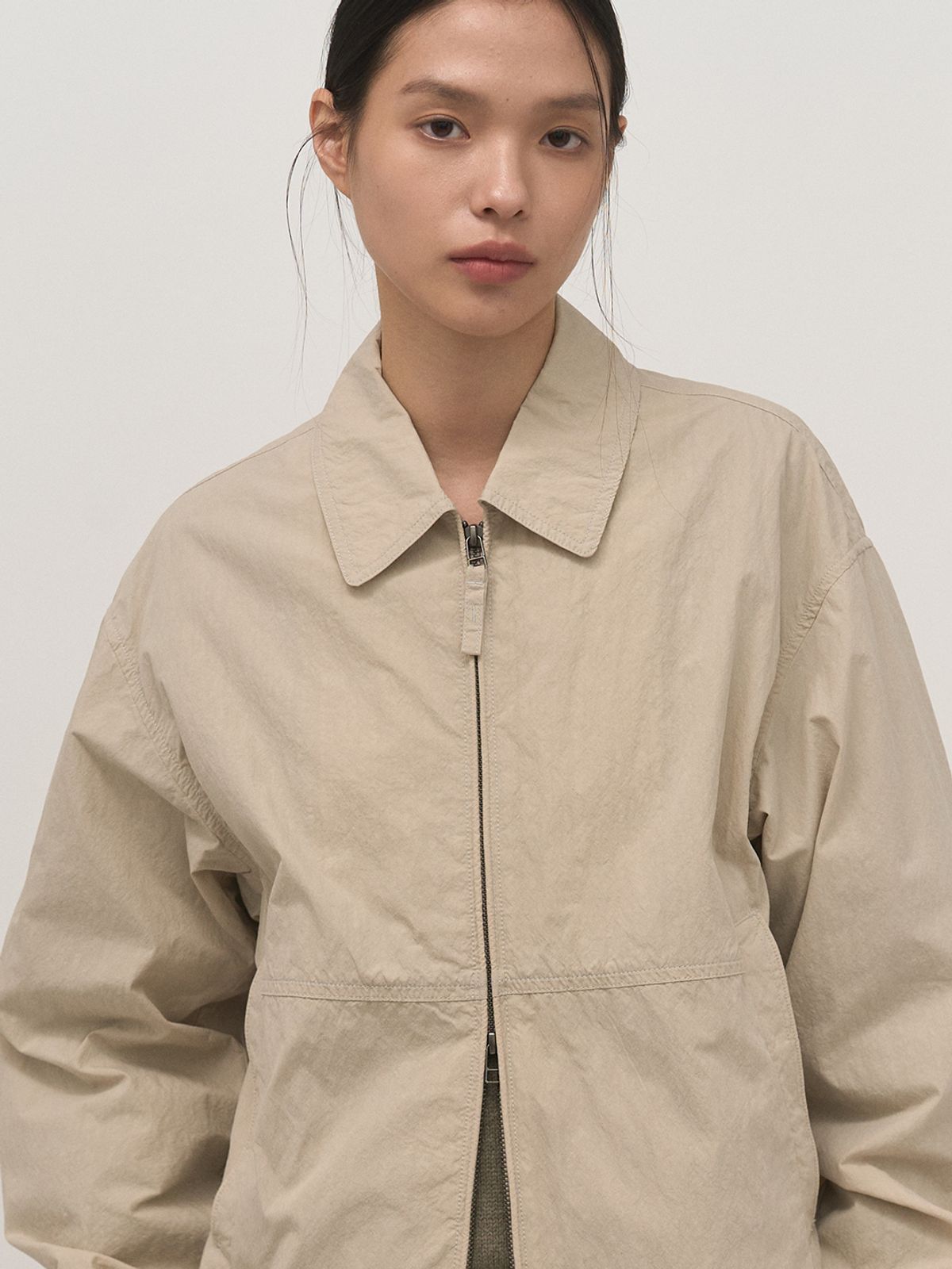 러프사이드 화이트라벨(ROUGH SIDE WHITE LABEL) Natural Wind Blouson Oatmeal