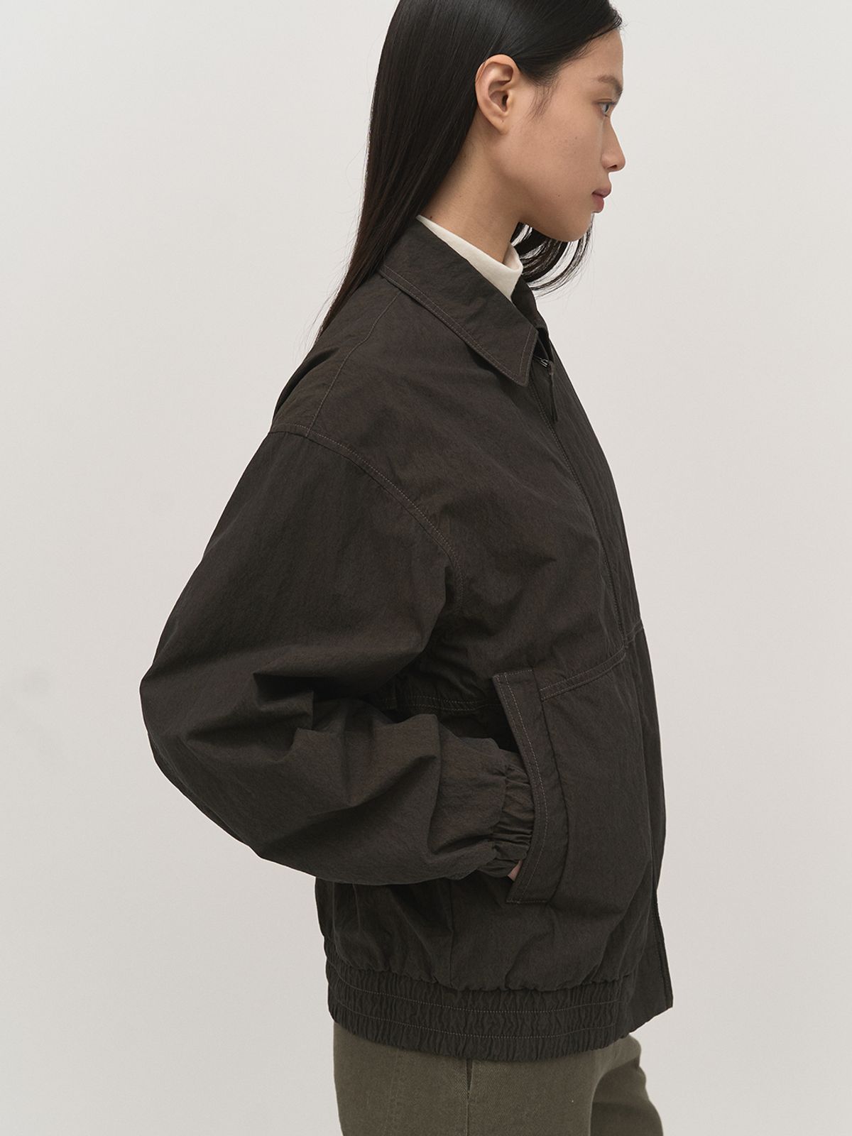러프사이드 화이트라벨(ROUGH SIDE WHITE LABEL) Natural Wind Blouson Charcoal