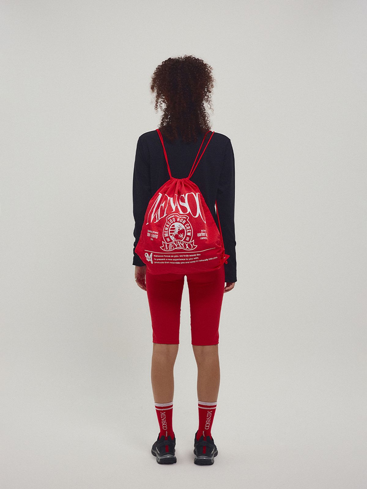 미나수(MENASOO) Menasoo Nylon String Backpack_Red
