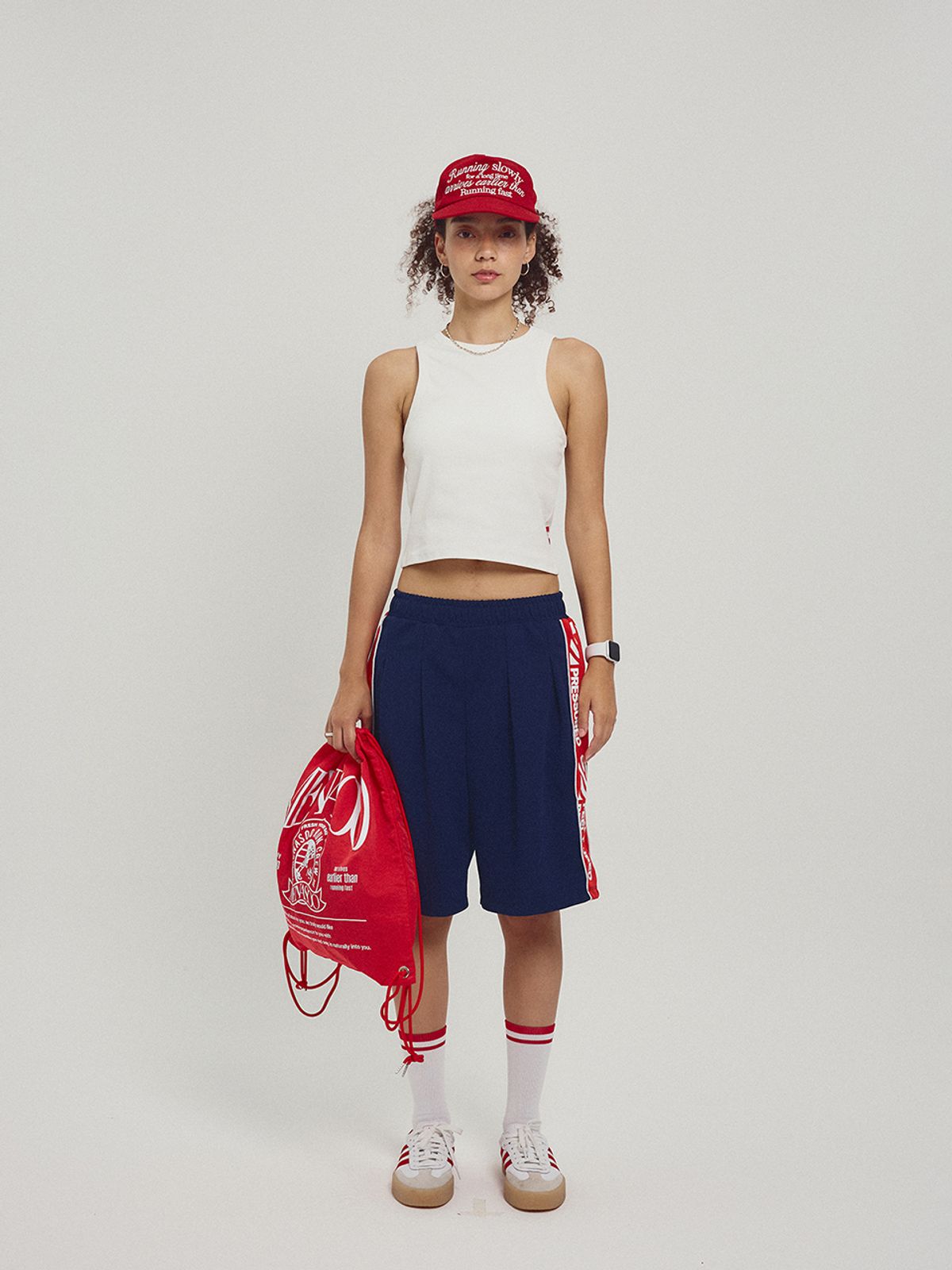 미나수(MENASOO) Menasoo Nylon String Backpack_Red