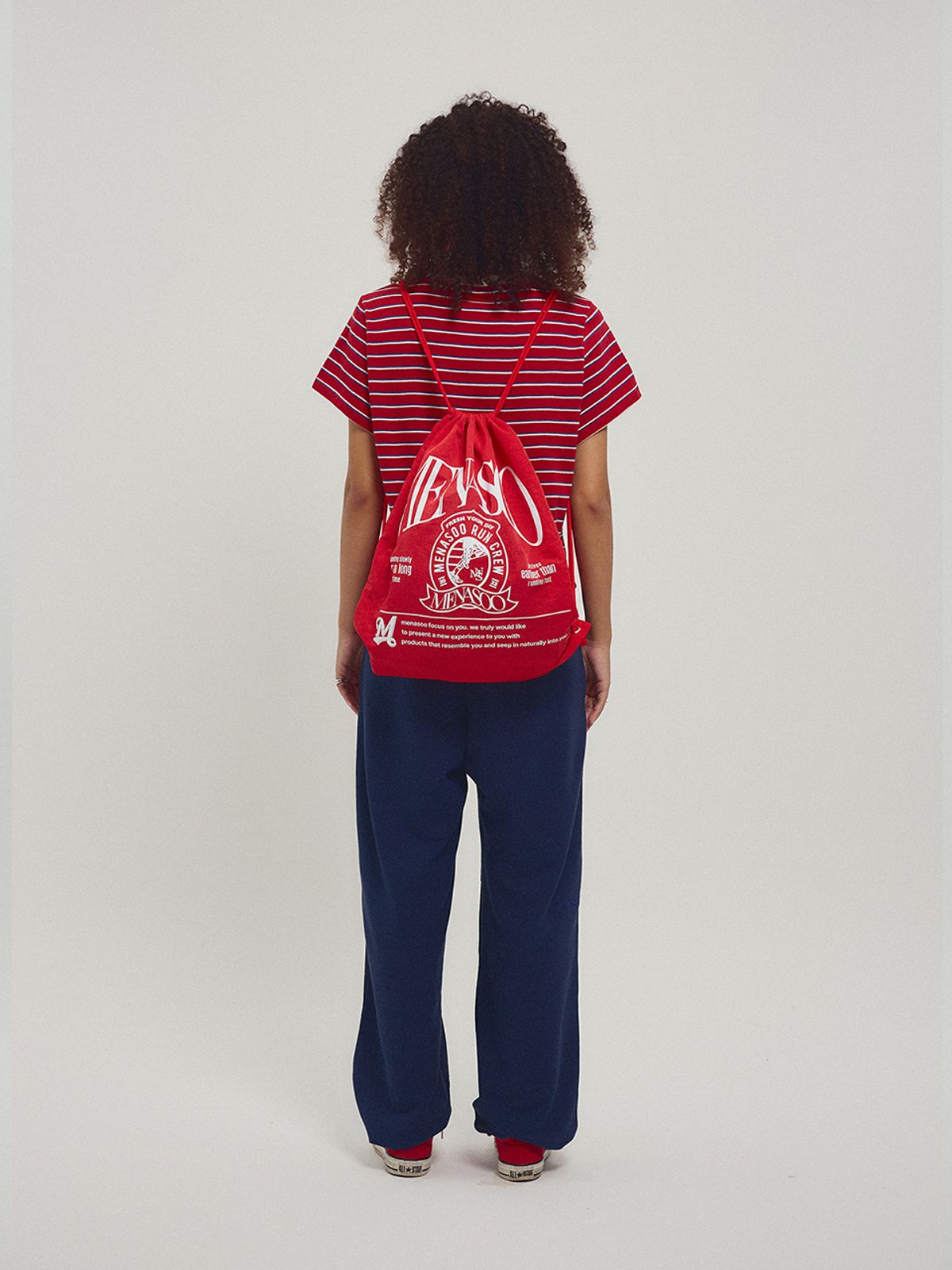 미나수(MENASOO) Menasoo Nylon String Backpack_Red