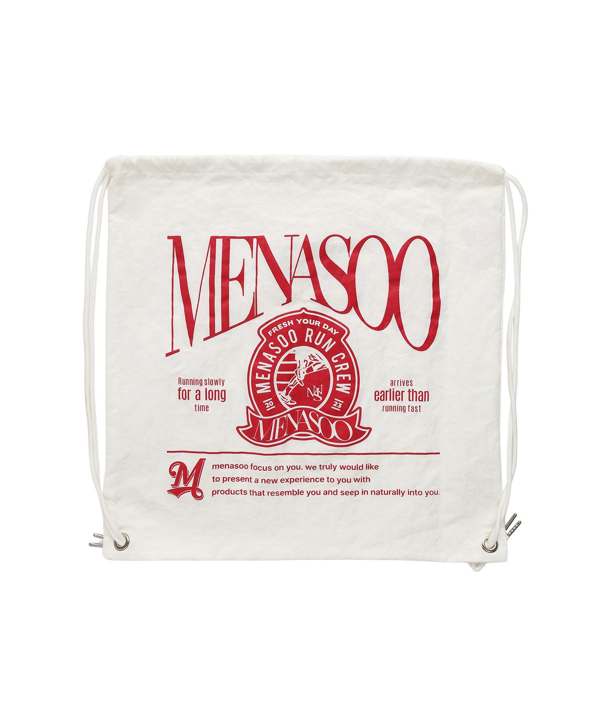 미나수(MENASOO) Menasoo Nylon String Backpack_White