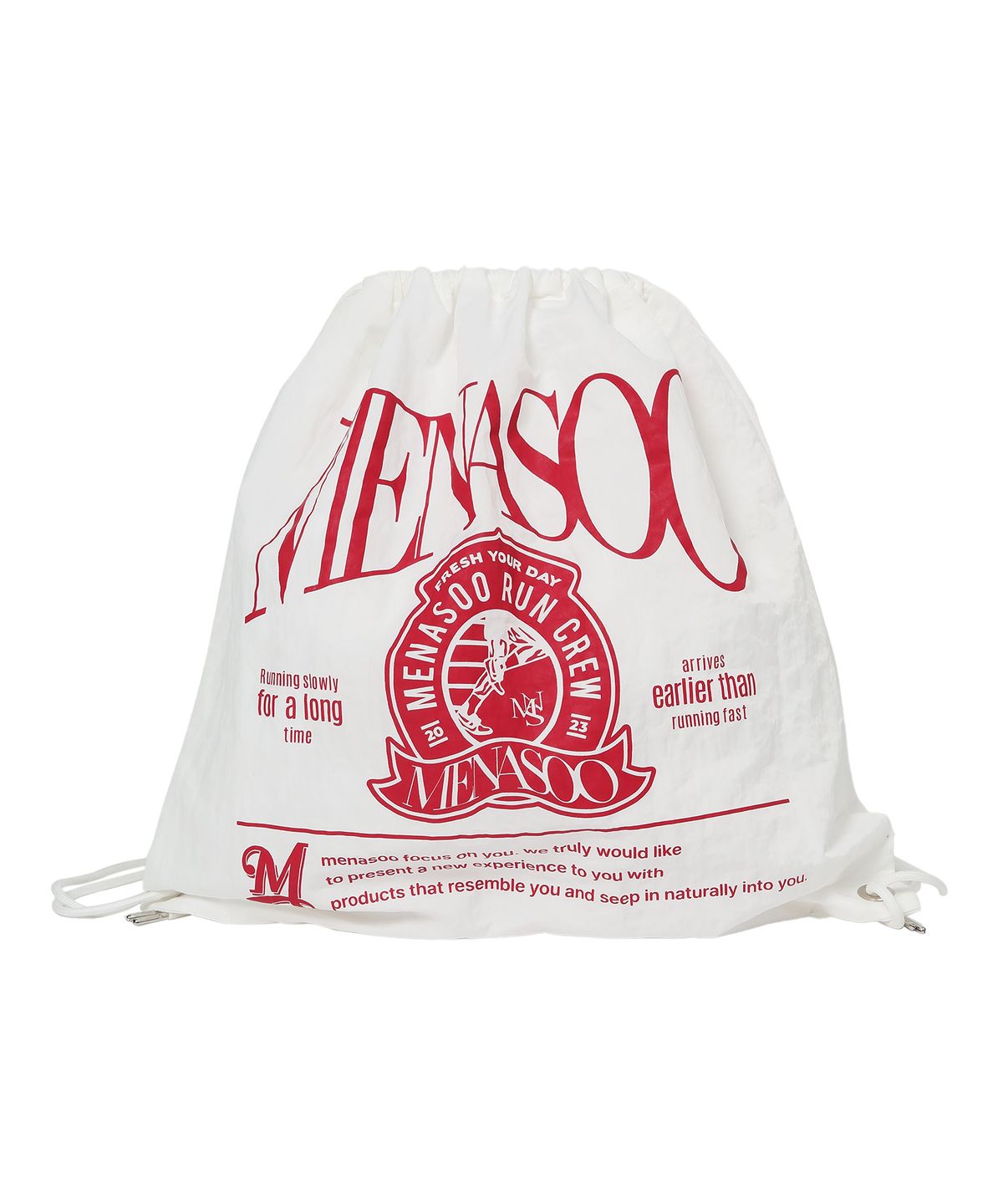 미나수(MENASOO) Menasoo Nylon String Backpack_White