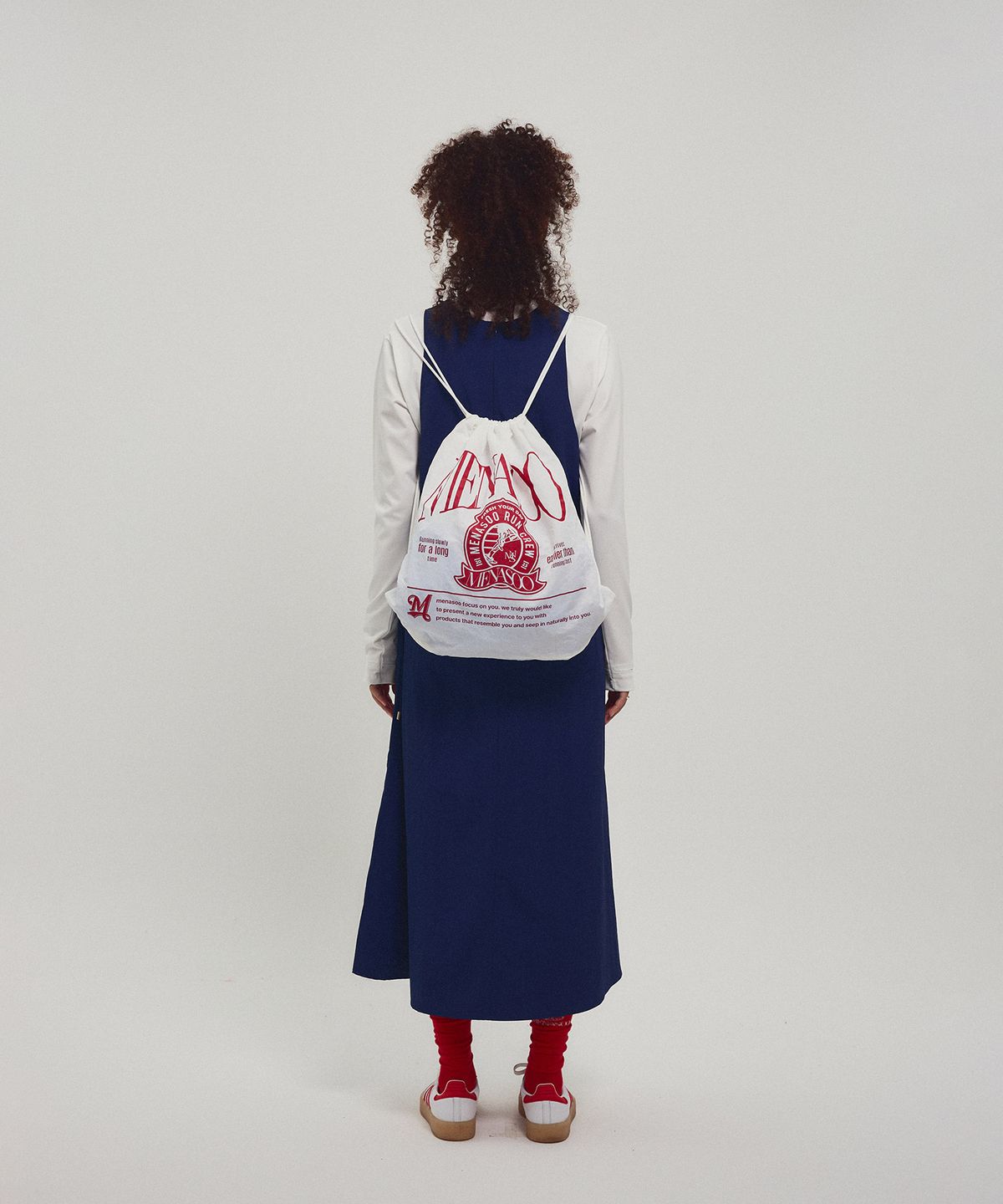 미나수(MENASOO) Menasoo Nylon String Backpack_White